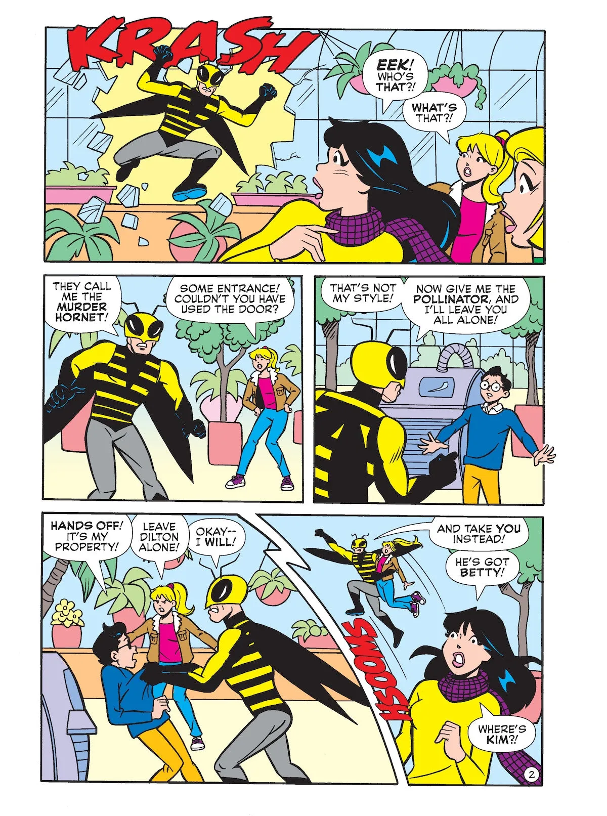 Archie Jumbo Comics Digest - Issue 357: Now That Stings! How Pureheart & The Fly Save the Day As A Madman Named The Murder Hornet Crashes An Indoor Flower Show In Riverdales Huge Greenhouse!
