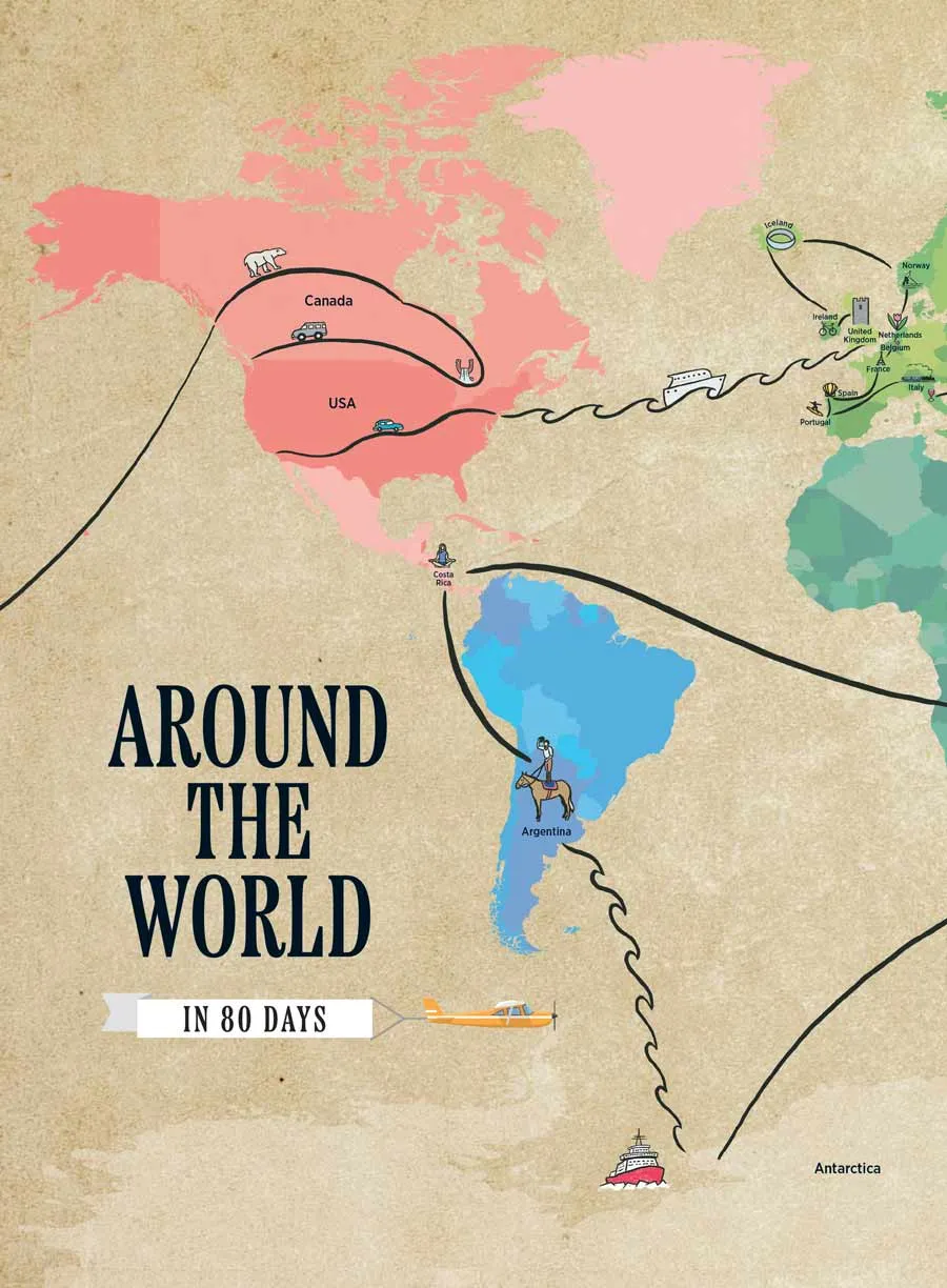 Around The World In 80 Days - Mapped Out Excursions, Luxury Train Travel, Orient Express, Safari Or Horseback, On-Foot Exploration, Ireland On Wheels, Antarctica, Tuscan Sun, Kenya, Eco-Travel & More!
