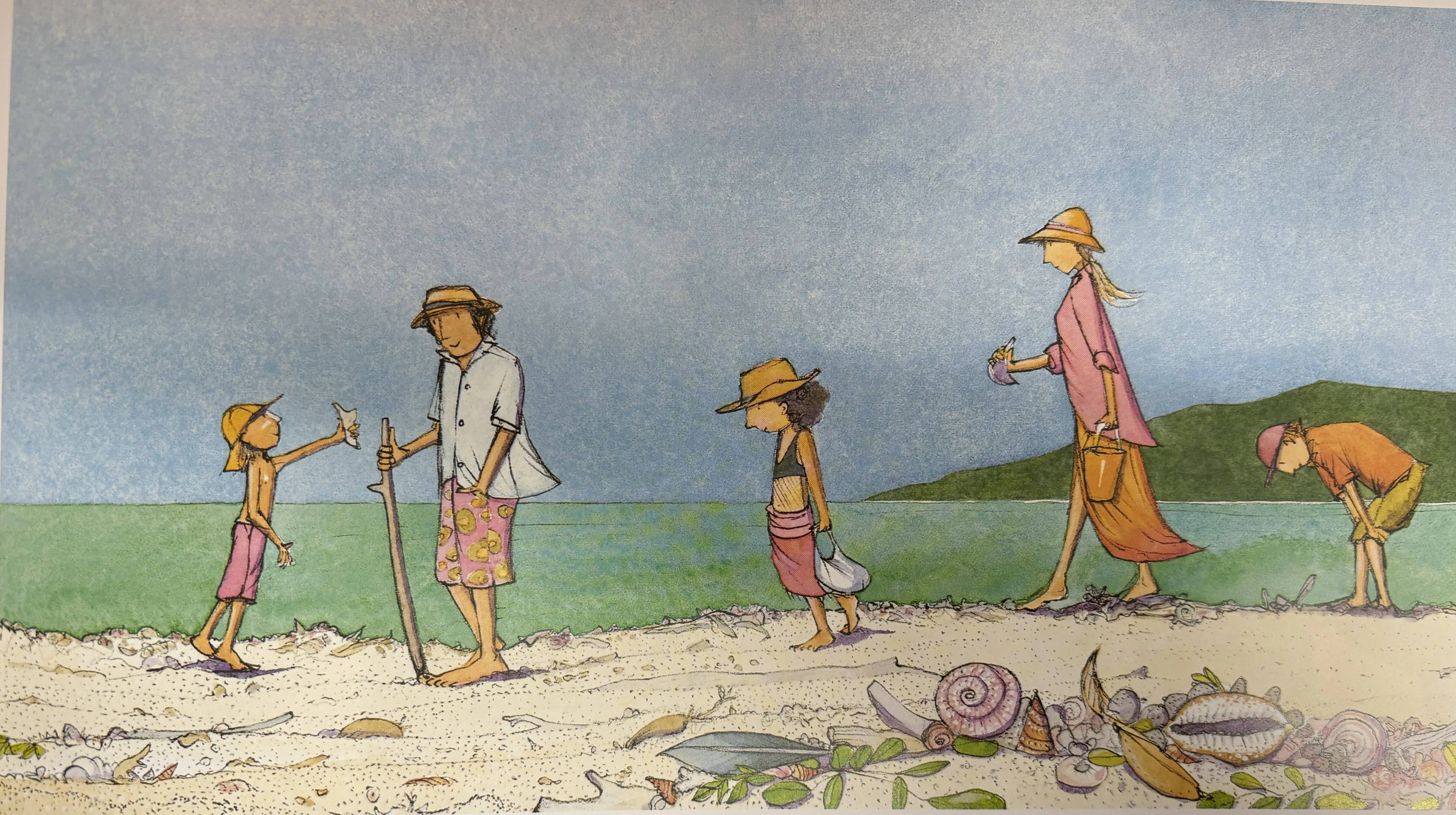 Beachcombing at Cow Bay PRINT Alison Lester