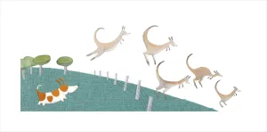 Bigsy sends the kangaroos back over the fence PRINT Alison Lester