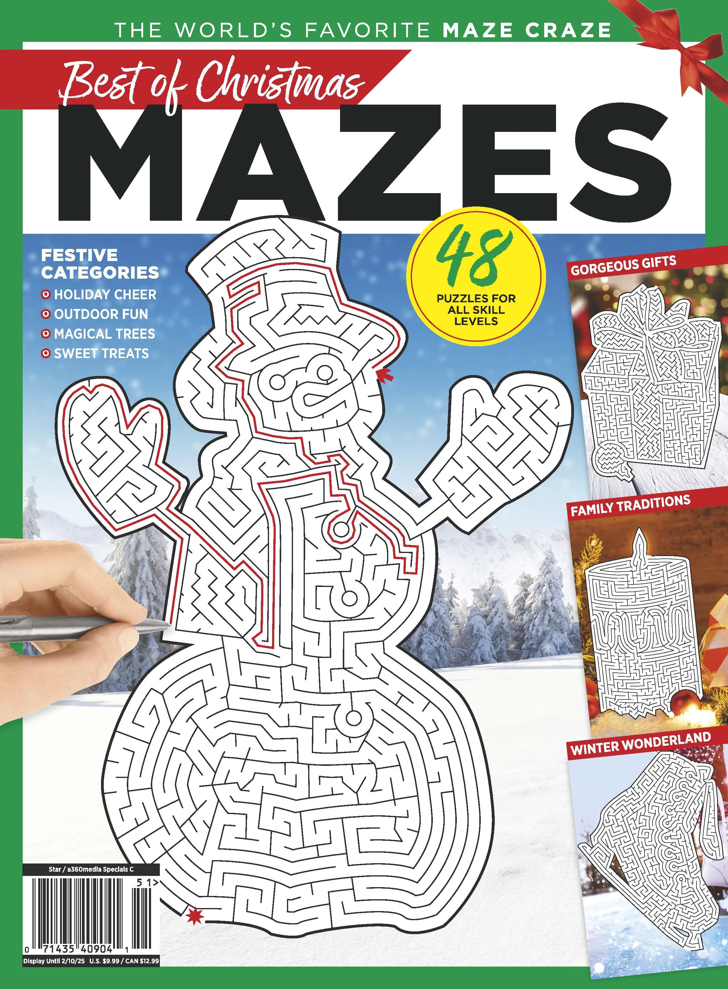 Christmas Mazes - 48 Puzzles For All Skill Levels, Family Fun, Festive Categories, Holiday Cheer, Outdoor Fun, Magical Trees, Sweet Treats, Helpful Tips, Challenge Brain, Relax, Unwind, Unplug & Solve