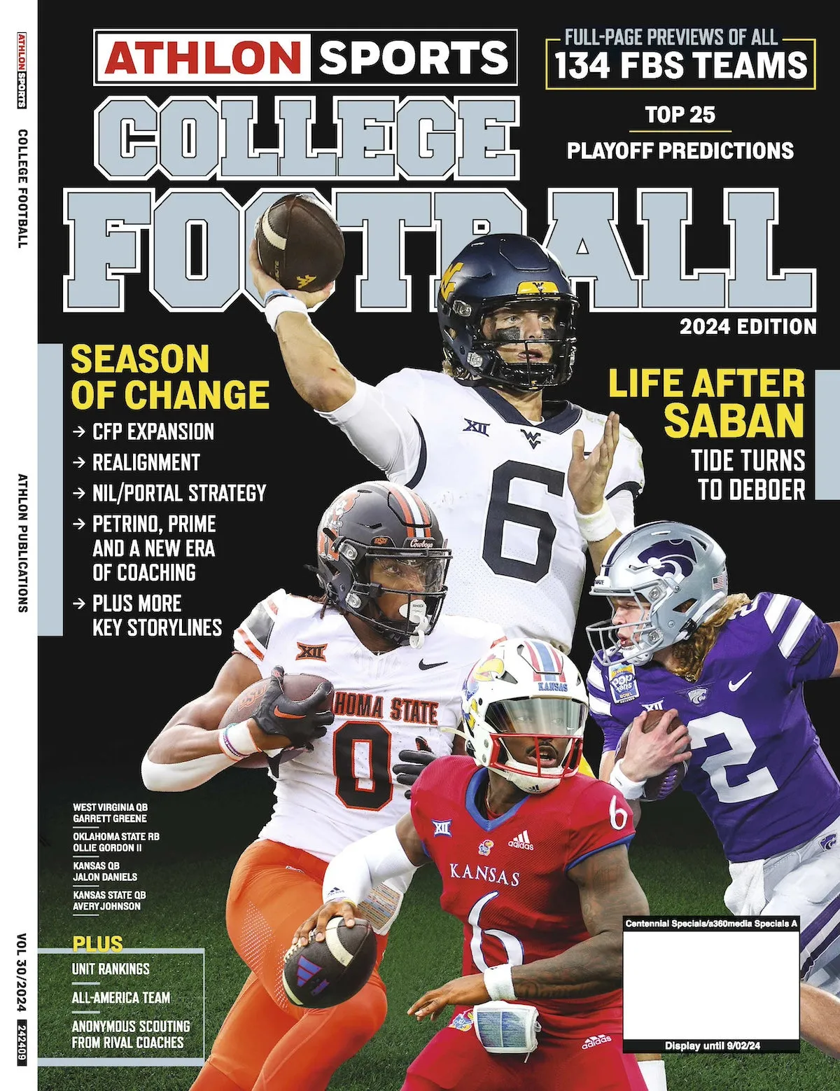College Football Preview - Athlon Sports 2024: 134 FBS Teams Previews, Life After Saban, Top 25 Playoff Predictions, CFP Expansion, Realignment, NIL/Portal Strategy, Key Storylines, Unit Rankings & More!