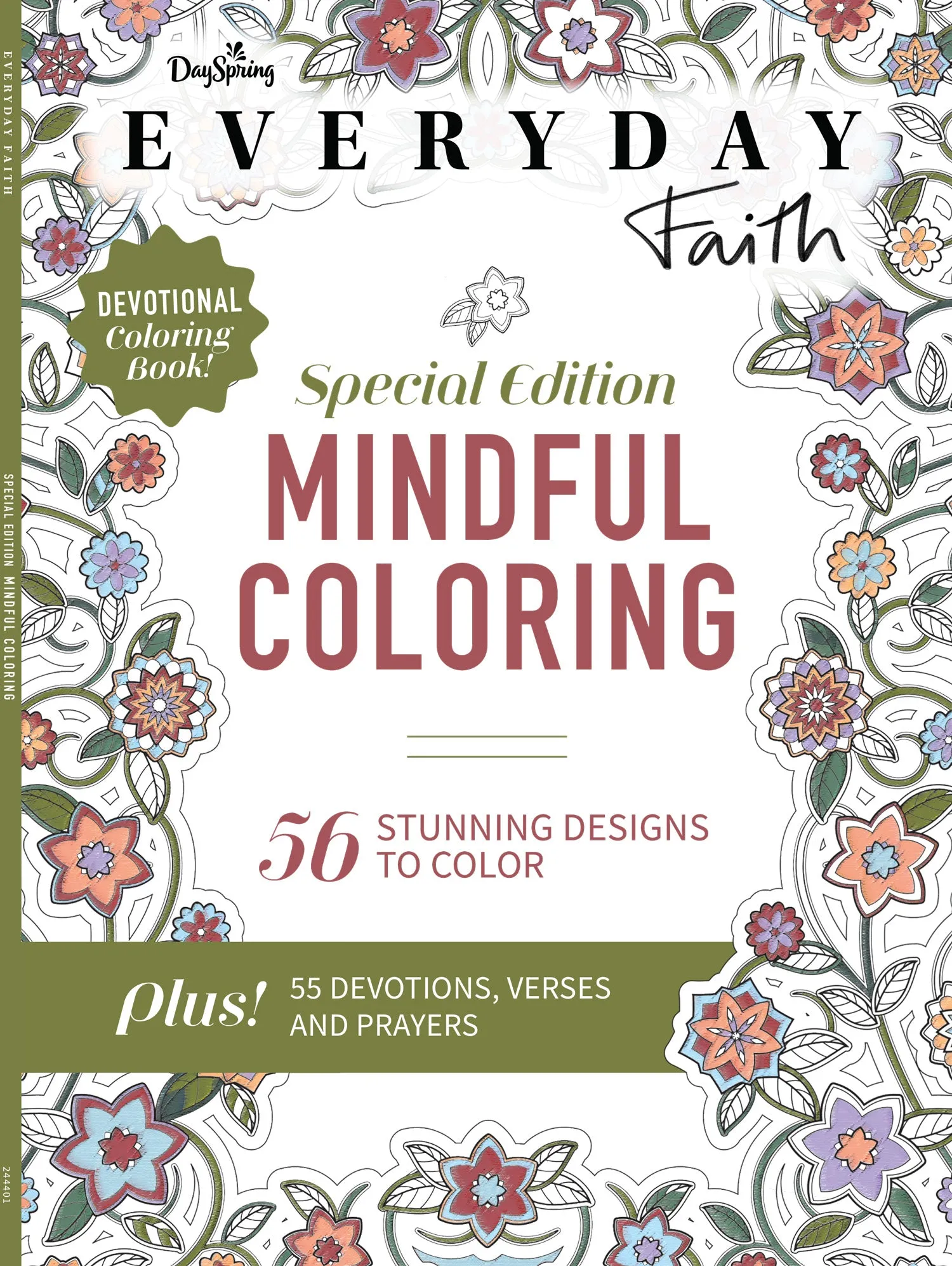 Dayspring - Everyday Faith Mindful Coloring: 56 Stunning Designs To Color, Devotional Coloring Book, Bible Verses, Prayers, Mindfulness, Spirituality, Deepen Connection With God, Calming & Soothing!