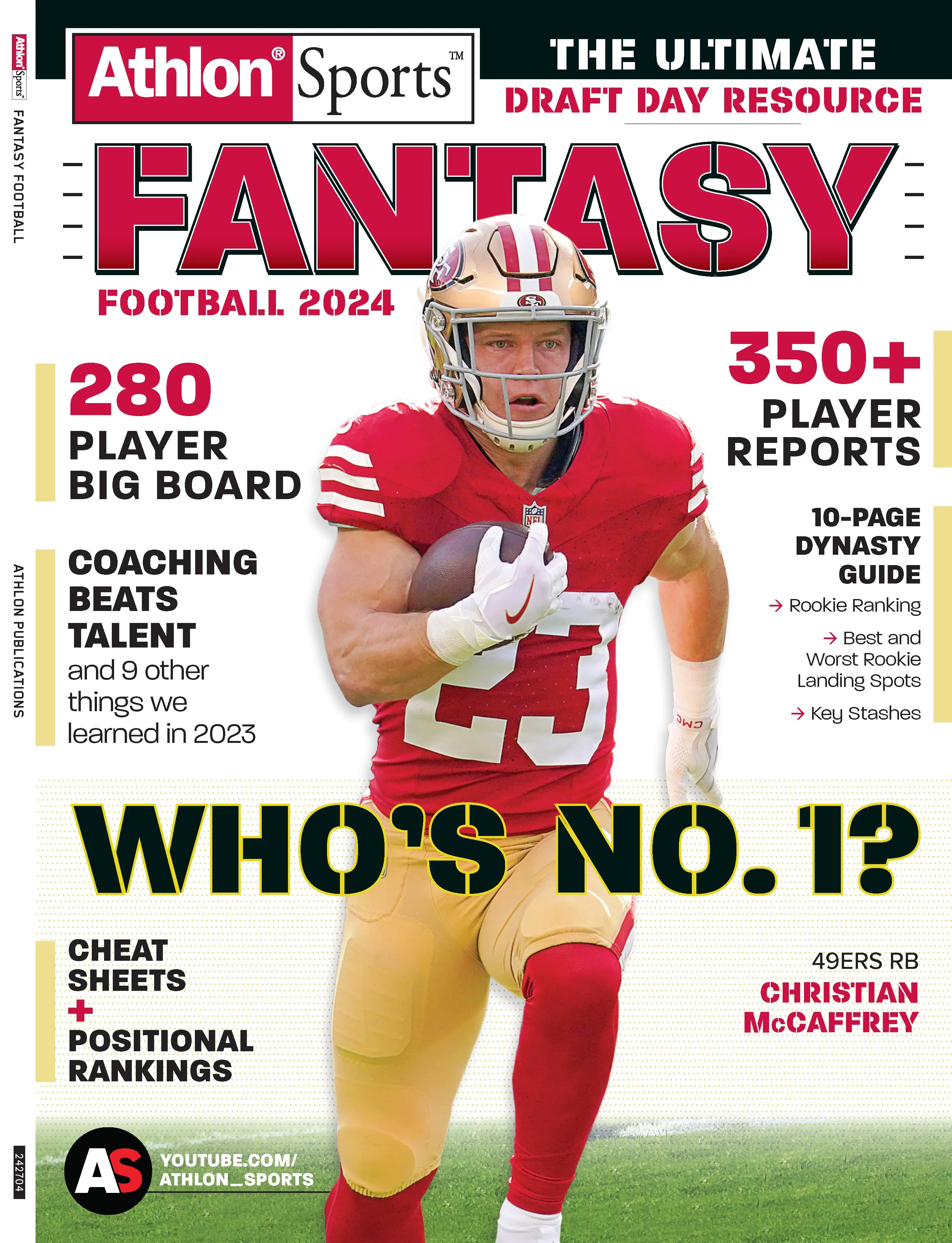 Fantasy Football 2024 - Athlon Sports: 350  Player Reports, 280 Player Big Board, 10-Page Dynasty Guide, Cheat Sheets, Positional Rankings, Coaching Beats Talent, Rookies, Key Stashes & Who's No. 1?