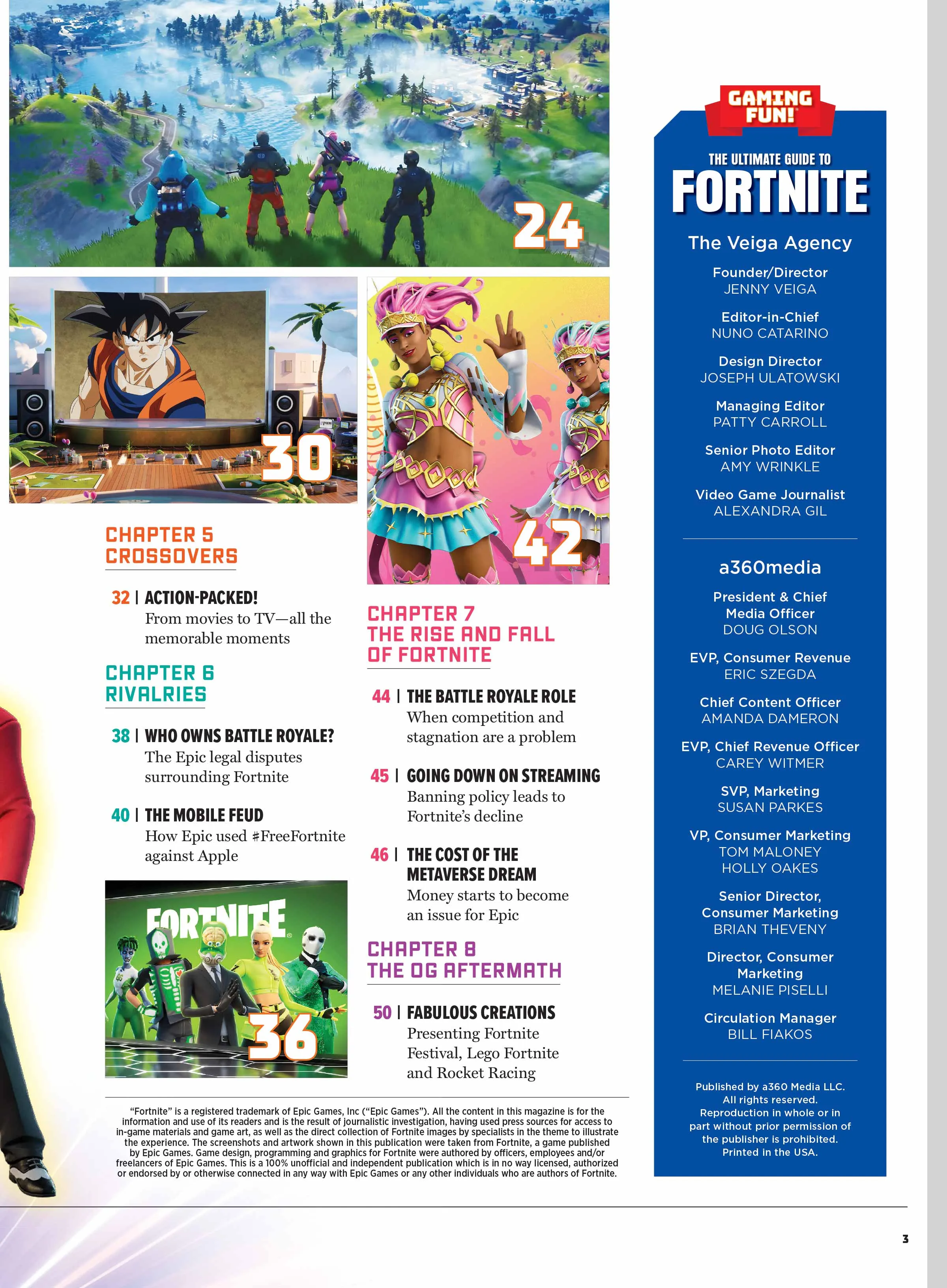 Fortnite - Ultimate Guide: Early Days, Cancellation, Battle Royale, Free-To-Play, Store, Ariana Grande Tour, Streamers, Crossovers, Mobile Feud, Legal Disputes, Streaming, Metaverse & 100 Skins Poster