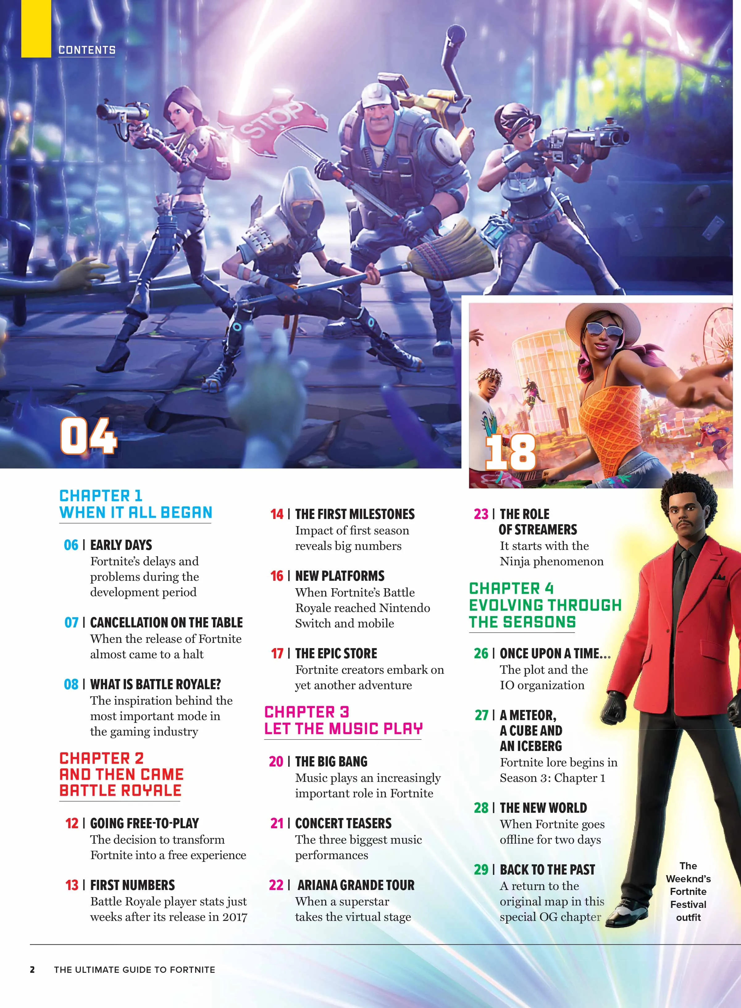 Fortnite - Ultimate Guide: Early Days, Cancellation, Battle Royale, Free-To-Play, Store, Ariana Grande Tour, Streamers, Crossovers, Mobile Feud, Legal Disputes, Streaming, Metaverse & 100 Skins Poster