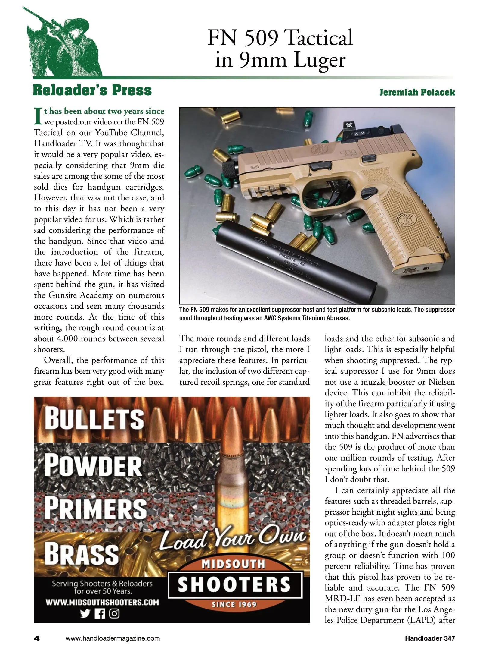 Handloader December 2023 - The Ammunition Reloading Journal: The New Kimber KDS9c 9mm Luger, FN 509, Duplicating Original Loads & Colt Single Action Army
