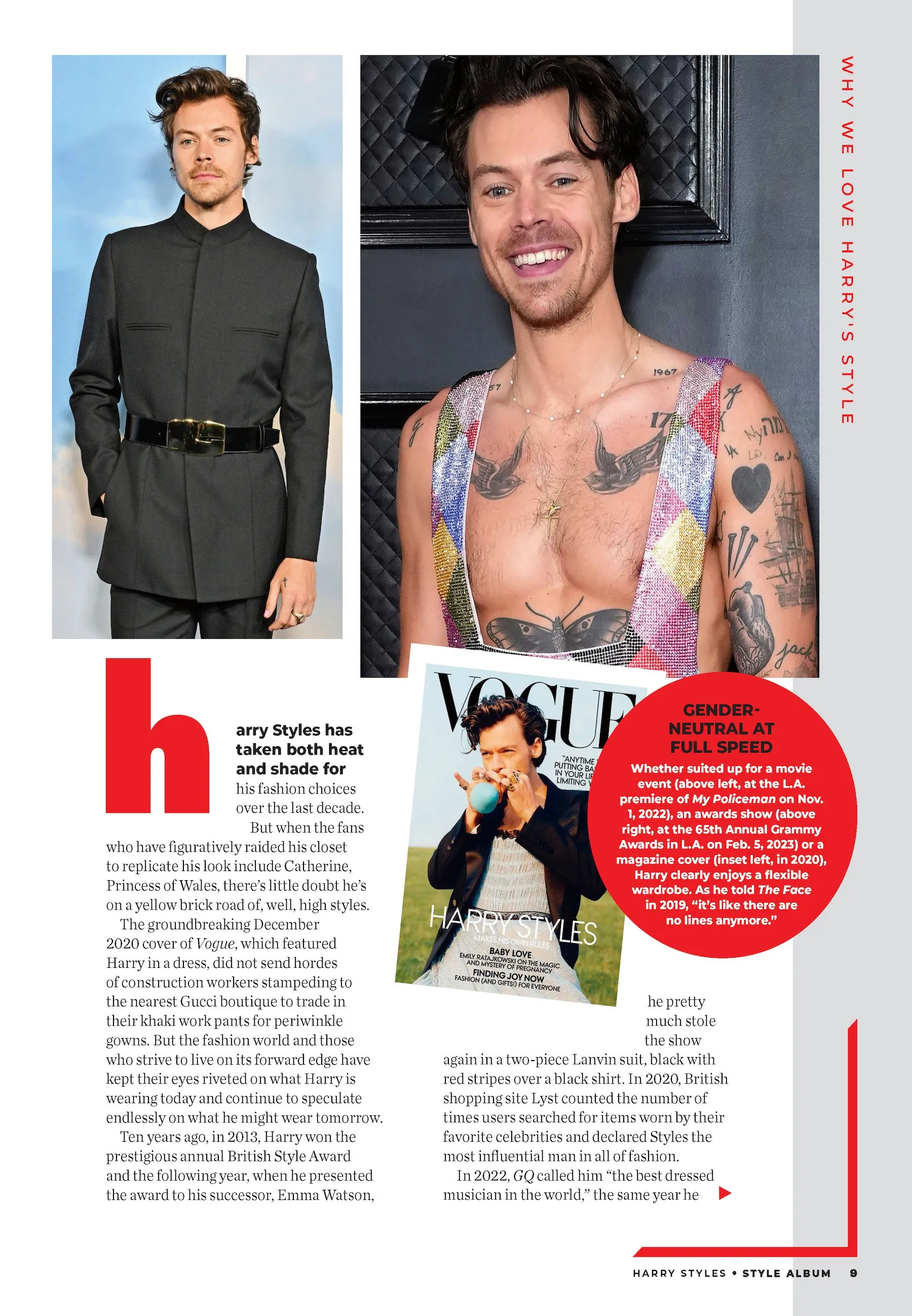 Harry Styles - Style Album: 150 Photos, Love On Tour Era, As It Was, One Direction, Jumpsuits, Nail Polish, Gender-Neutral, Vogue Cover, Gucci, Haute Couture, Mick Jagger & David Bowie Fashion Trends!