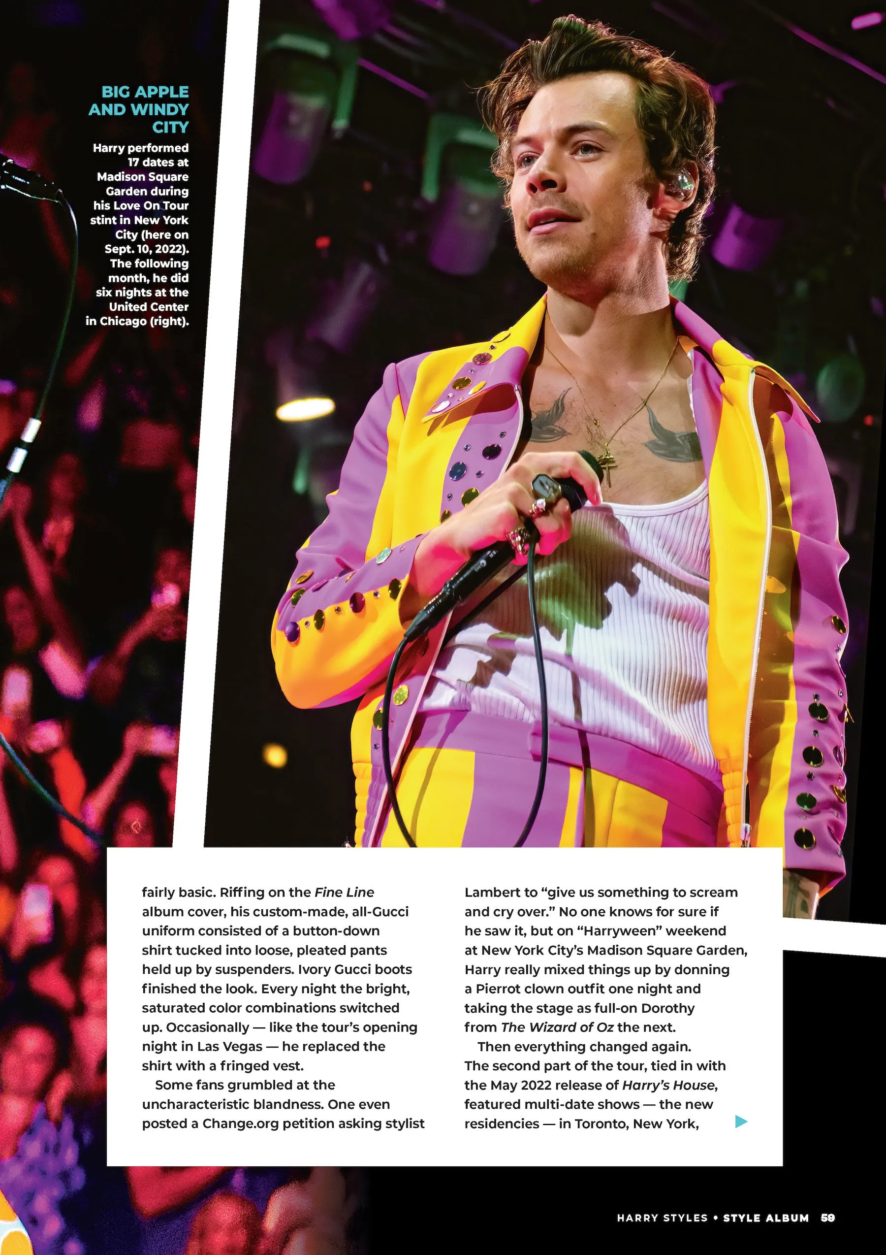 Harry Styles - Style Album: 150 Photos, Love On Tour Era, As It Was, One Direction, Jumpsuits, Nail Polish, Gender-Neutral, Vogue Cover, Gucci, Haute Couture, Mick Jagger & David Bowie Fashion Trends!
