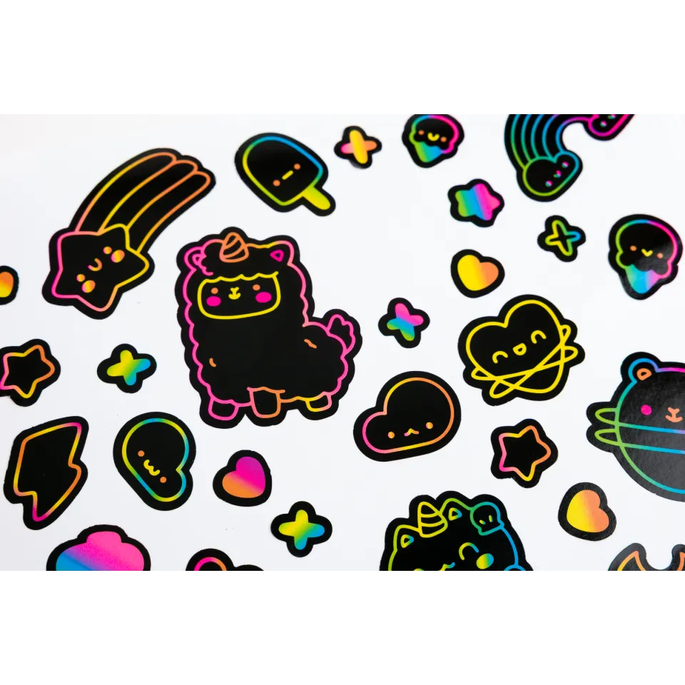 Kaleidoscope Colouring and Sticker Book: Neon Dreams