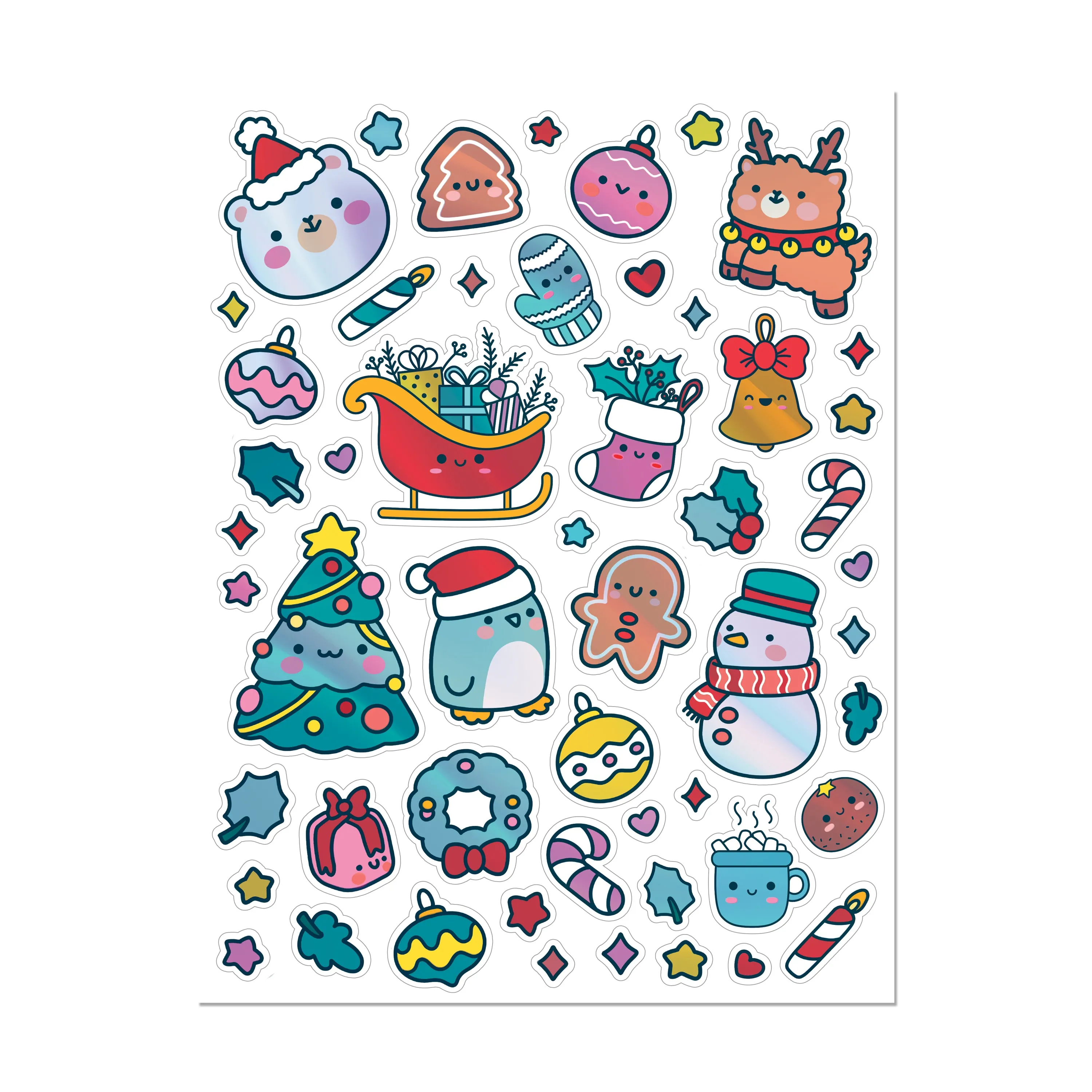 Kaleidoscope Colouring and Sticker Book: Too Cute Christmas