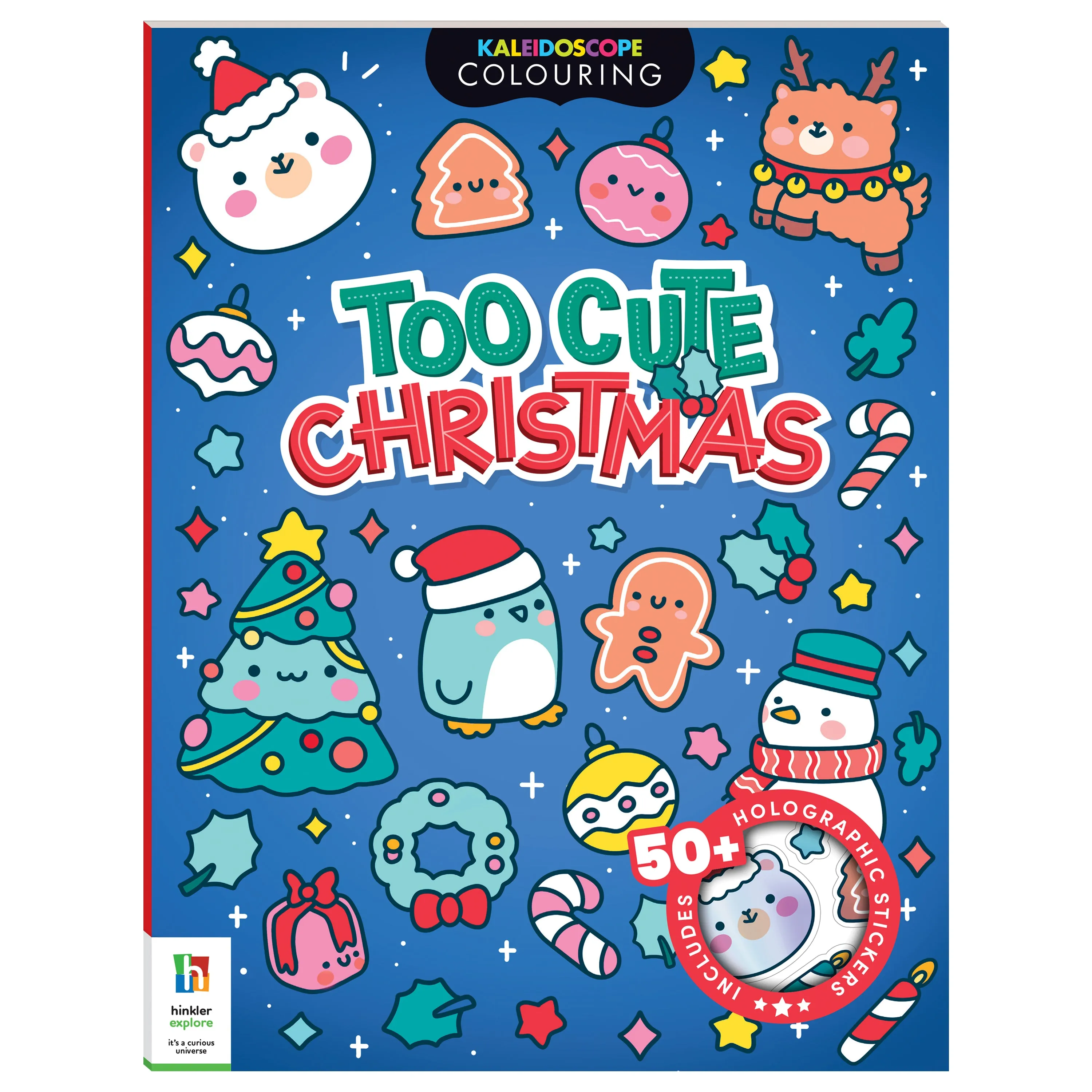 Kaleidoscope Colouring and Sticker Book: Too Cute Christmas