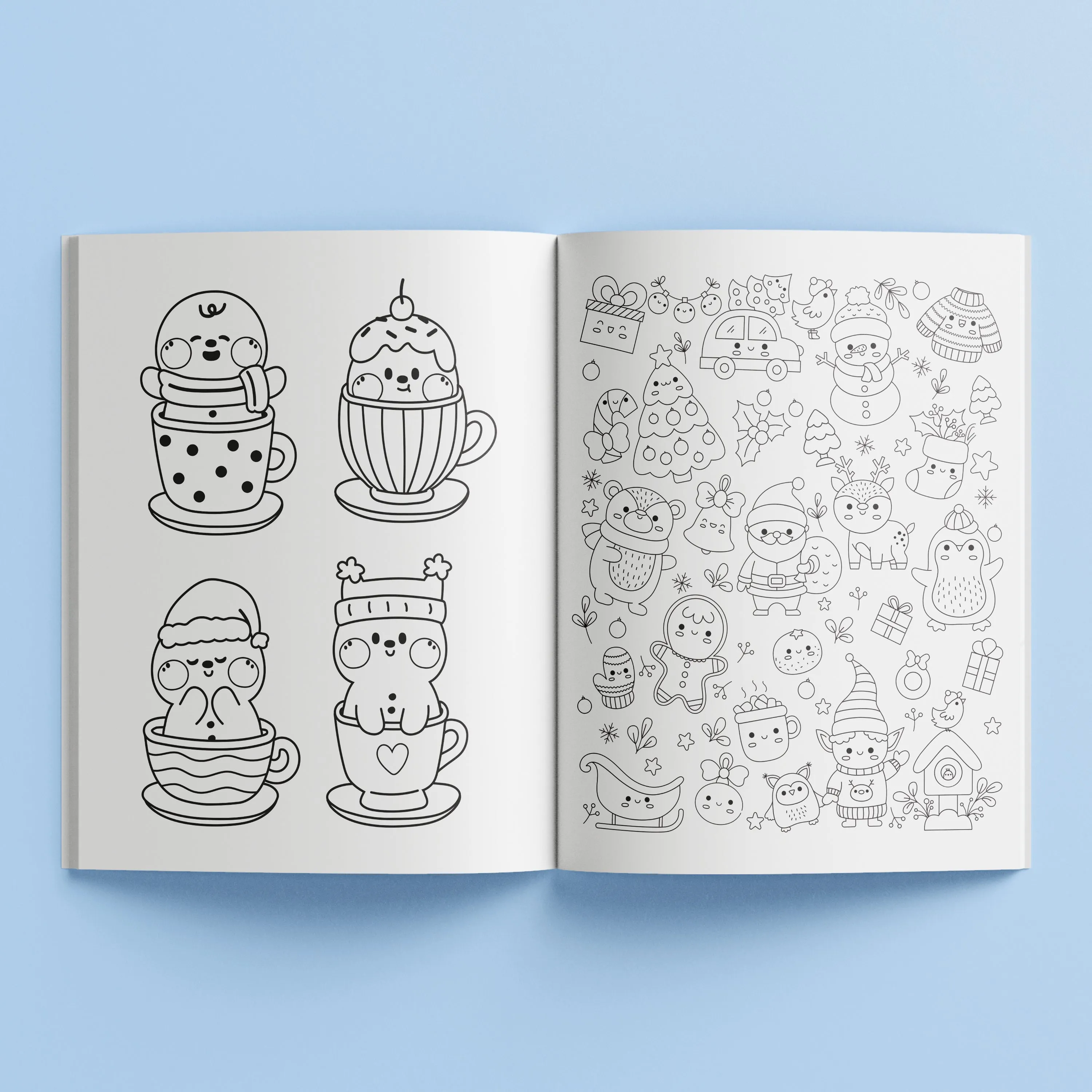 Kaleidoscope Colouring and Sticker Book: Too Cute Christmas