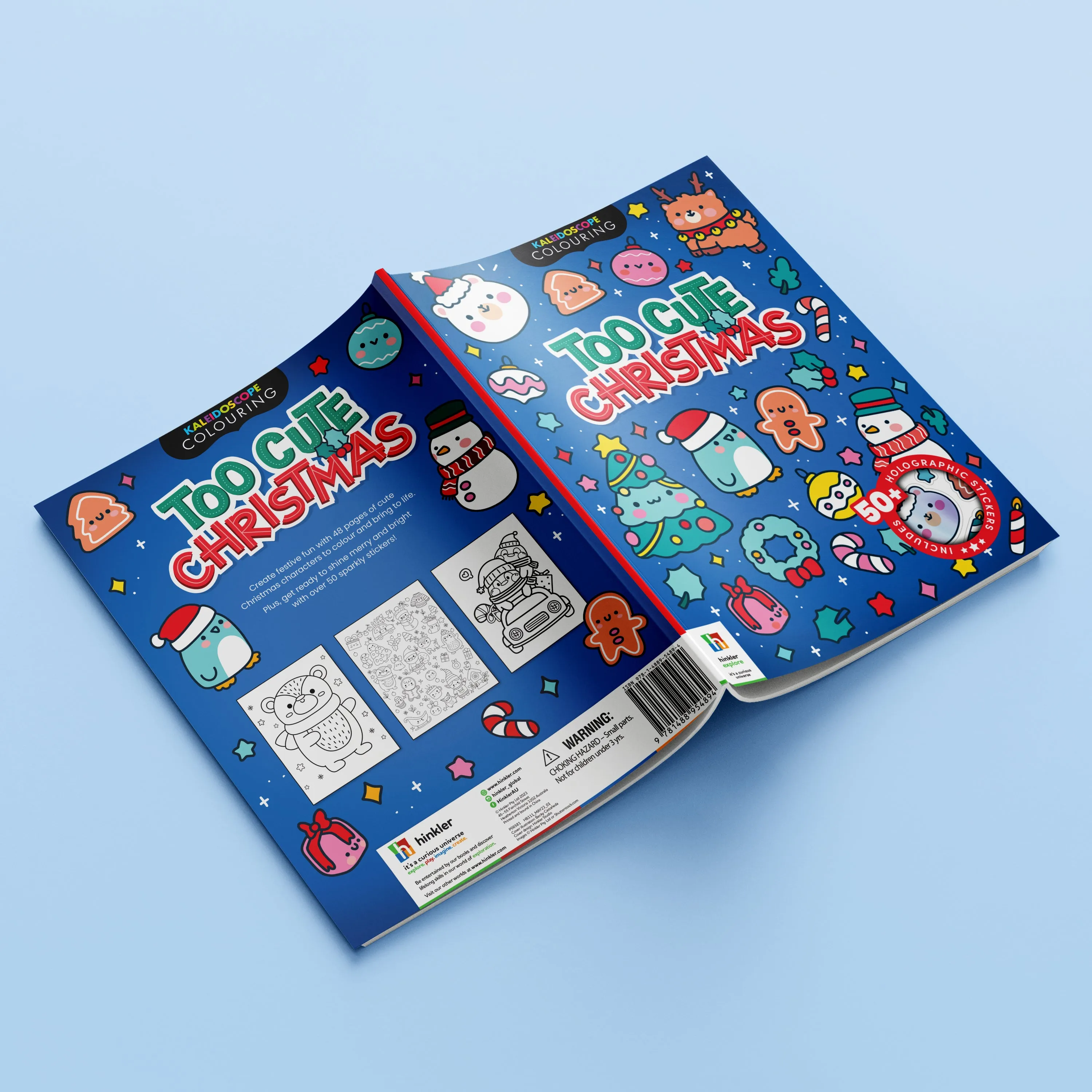 Kaleidoscope Colouring and Sticker Book: Too Cute Christmas