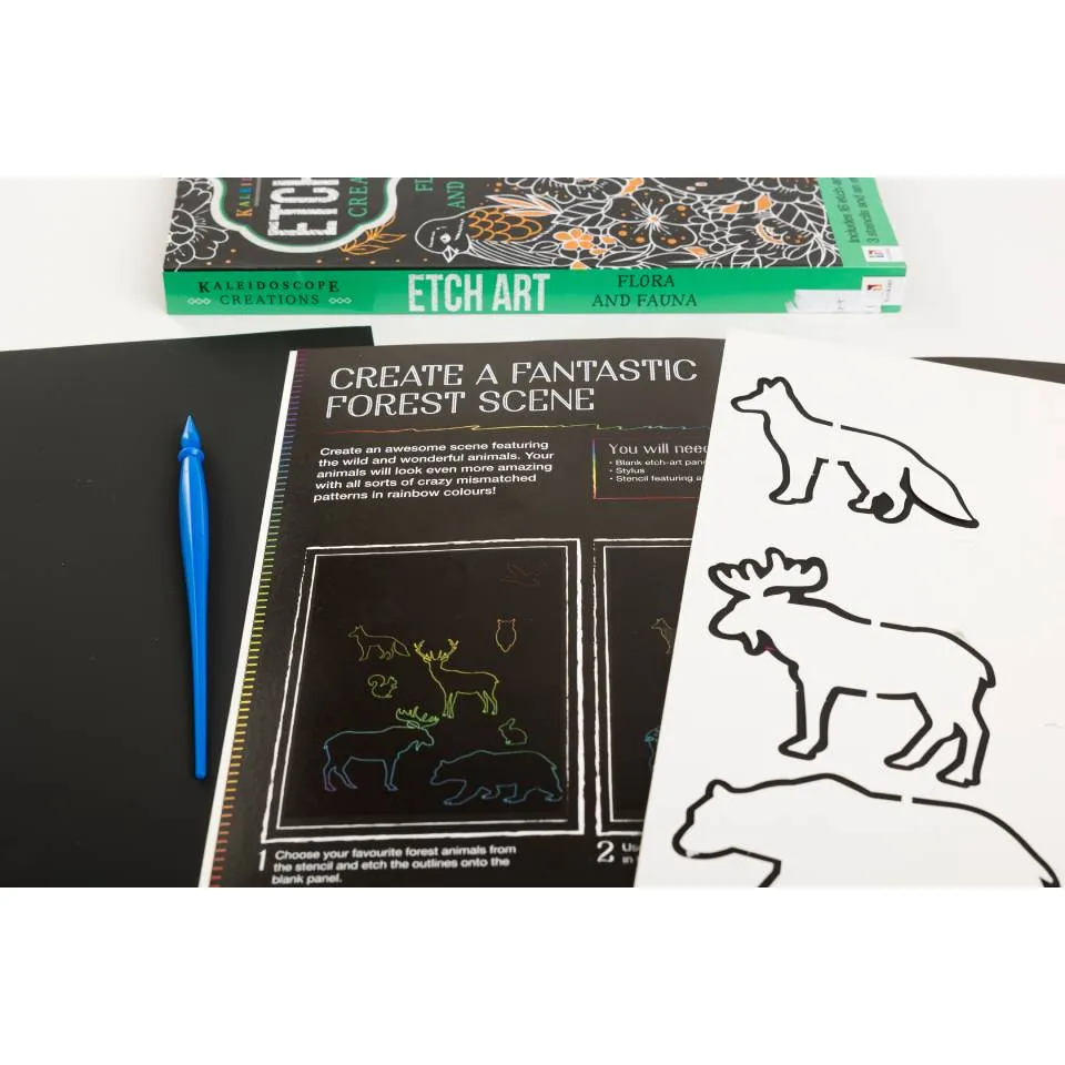 Kaleidoscope Etch Art Creations: Flora and Fauna