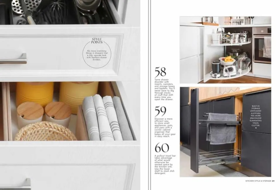 Kitchen Style & Storage - 101 Ideas, Get Organized, Cabinet & Drawer Solutions, Declutter, Carve Out Pantry Space, Floating Shelves, Style Points, Farmhouse, Traditional, Modern, Industrial & More!