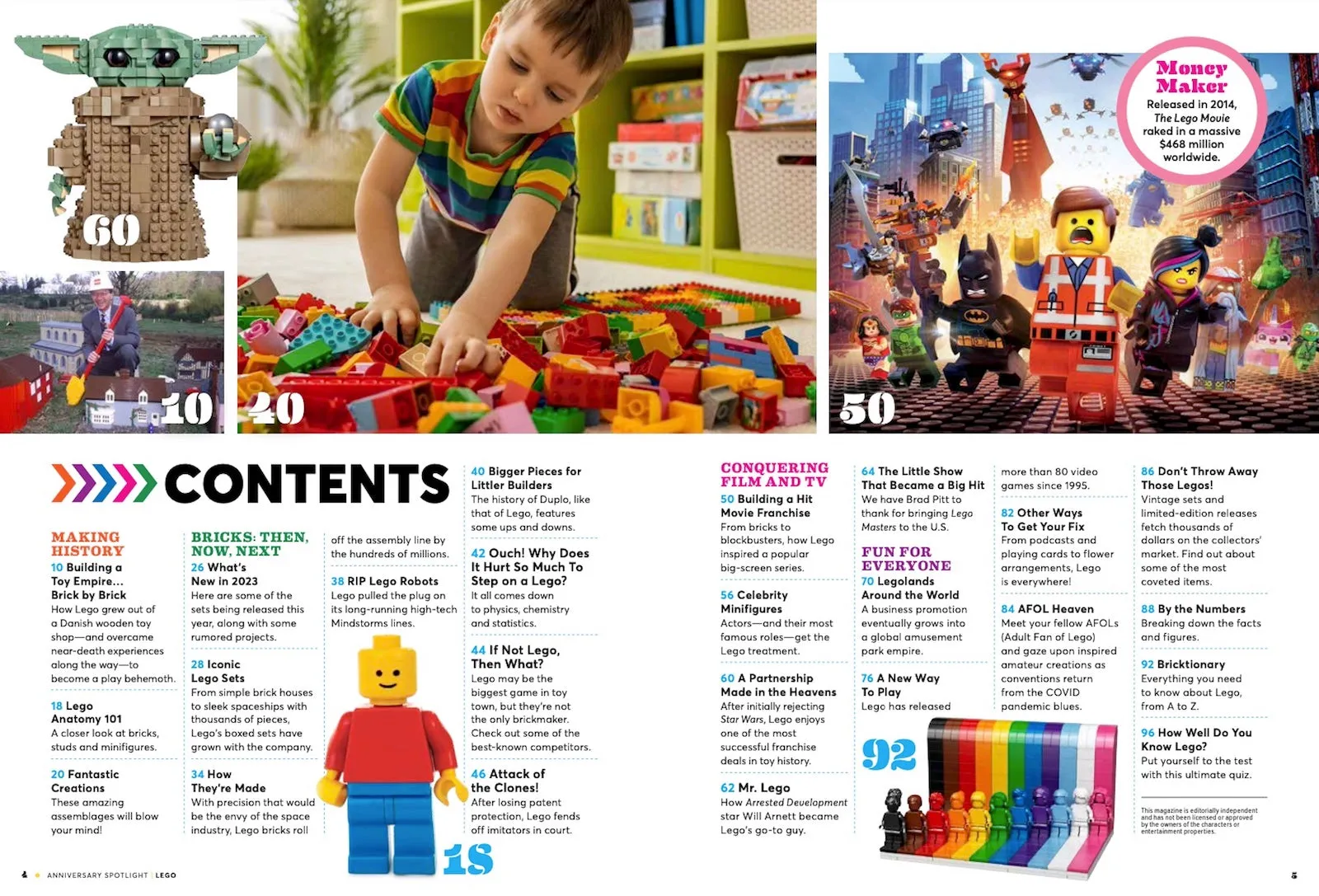 LEGO - 65 Year Special Collector's Issue Featuring Your Favorite Characters, Iconic Sets, By Fans For Fans, Independent & Unofficial!   What's New In 2023 Avatar, Super Mario, Indiana Jones, & More!