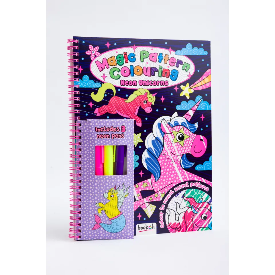 Magic Pattern Colouring Book: Neon Unicorns