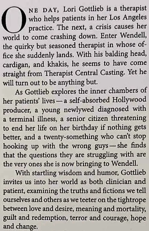 MAYBE YOU SHOULD TALK TO SOMEONE - Lori Gottlieb