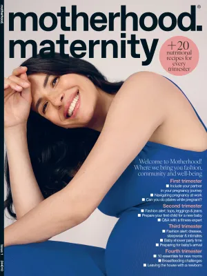 Motherhood - Maternity:  20 Nutritional Recipes For Every Trimester, Expert Tips, Pregnancy At Work, Safe Workouts, Fashion, Preparing For Arrival, New Mom Essentials, Breastfeeding, Postpartum & More!