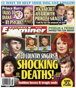 National Examiner - 05.12.25: Country Stars Gone Too Soon, JFK's Secret Affair With Princess Grace, Prince Harry Talks To Dianas Psychic, Ways To Help Your Dog Live Longer & More!
