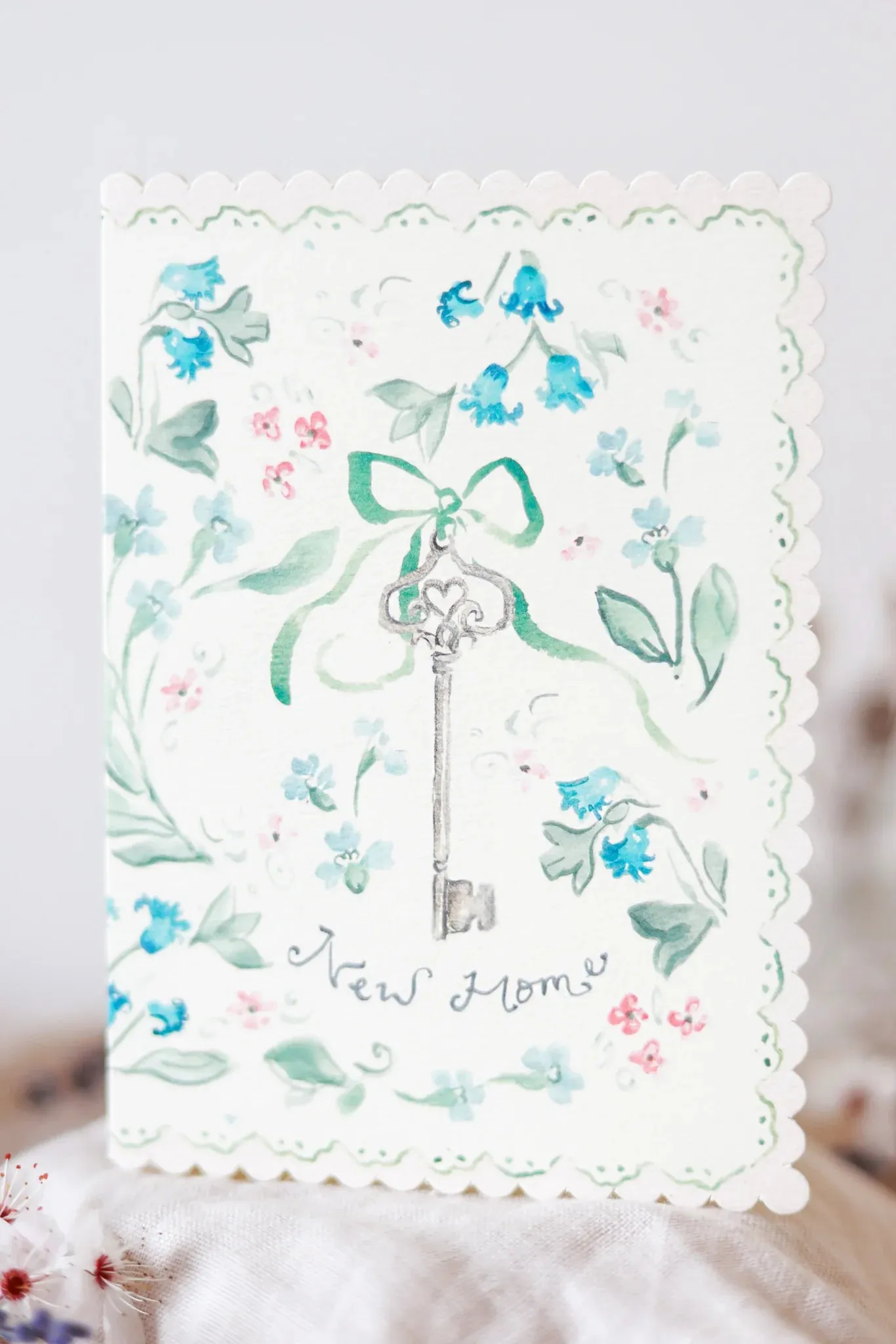 New Home Florals - Scalloped Edge Card