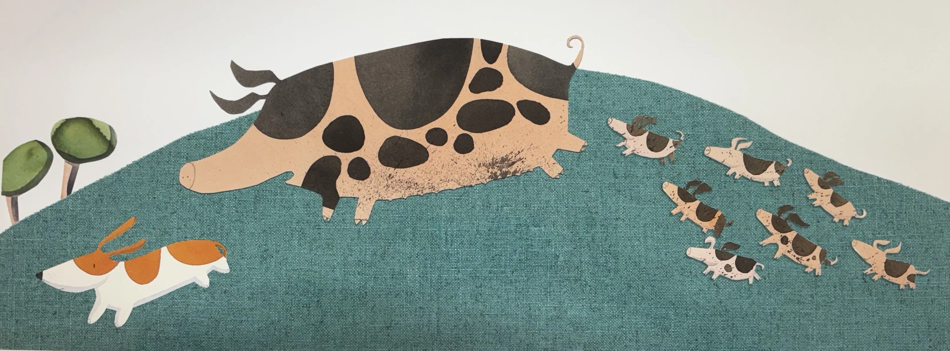 Patchy Pig's not scared of Bigsy PRINT Alison Lester