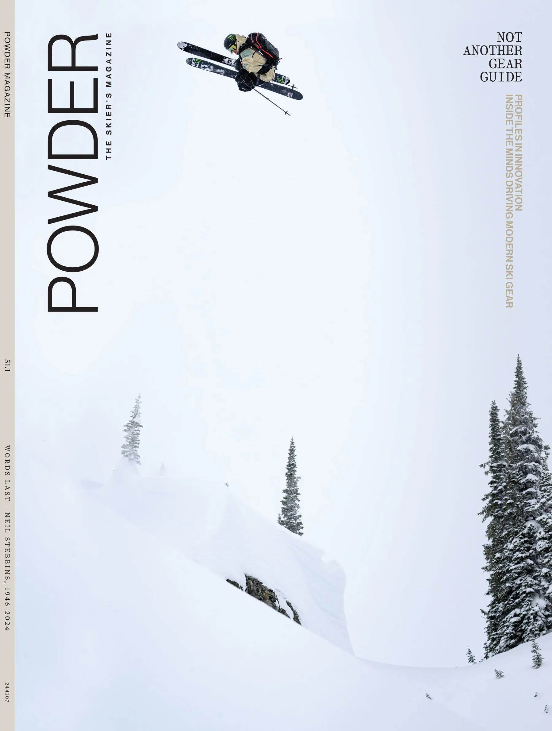 Powder - The Skier's Magazine: Gear Guide, Minds Behind Innovation, Collabs, Bryce James Vintage Ski Collection, Adaptive Athletes Revolutionizing Their Equipment, Sustainable Practices & More!