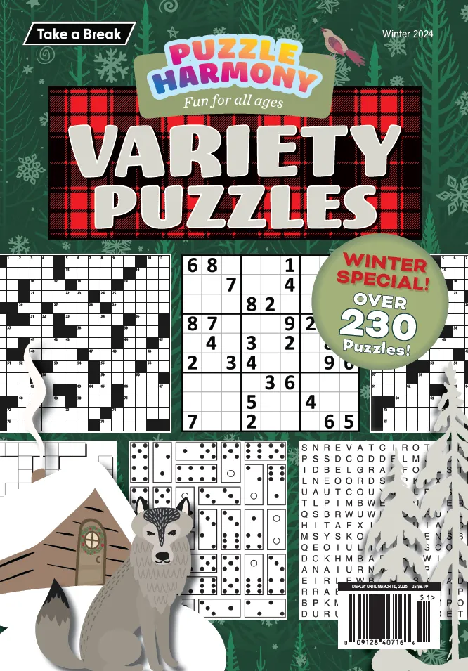 Puzzle Harmony - Variety Puzzles Winter Special: 230  Puzzles, Holiday Themed Full-Sized Book, All Ages, Crossword, Sudoku, Dominoes, Word Search, Relax, Unwind, Unplug, De-Stress, Sit Back & Solve!