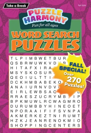 Puzzle Harmony - Word Search Fall Special: 270  Puzzles, Activity Book, Fun For All Ages, Brain Challenges, Relax, Unwind, Unplug, De-Stress, Recharge, Reduce Anxiety, Take A Break & Solve!