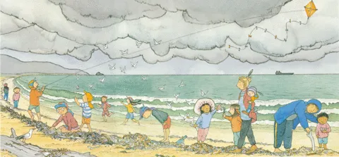 "...we walk when its cloudy and grey..." PRINT Alison Lester