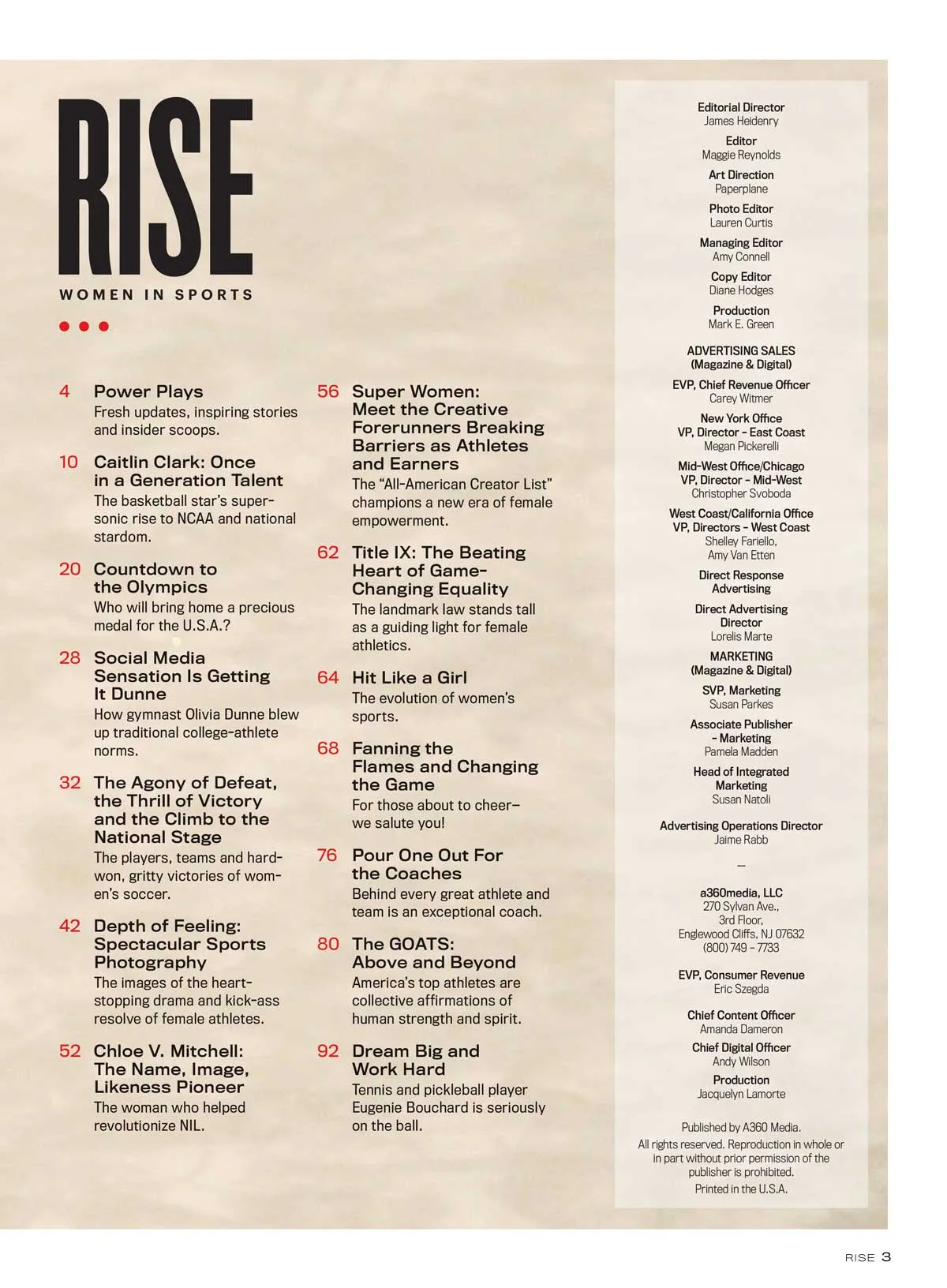 RISE Women In Sports - Caitlin Clark, Olivia Dunne, Coco Gauff, Countdown To Olympics, Women's Soccer, NIL Pioneers Earning Millions, Chloe V. Mitchell, GOATS, Female Empowerment, Title IX,  More!