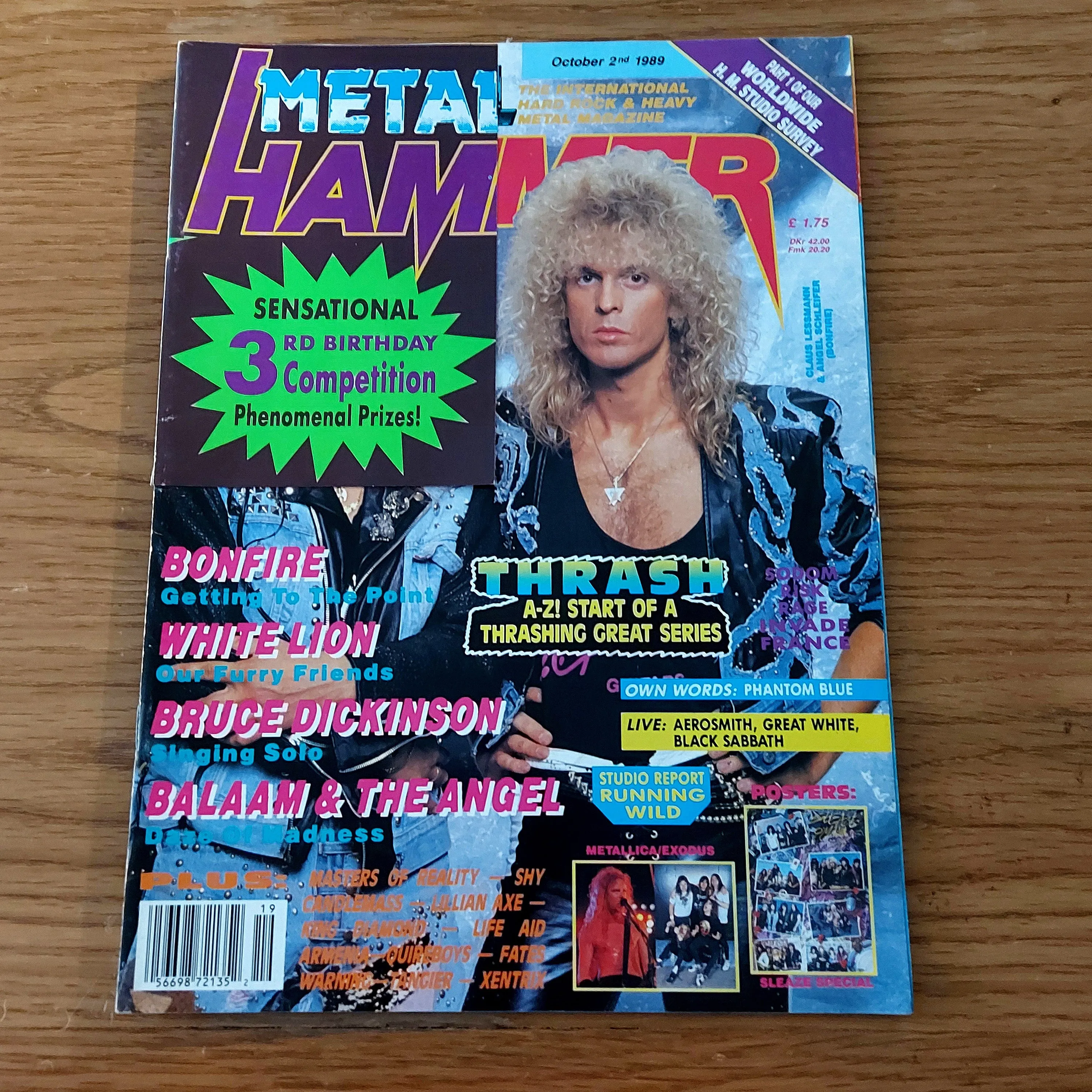 Sale: METAL HAMMER magazine (mostly late 80s/early 90s. Multiple issues, periodically restocked)
