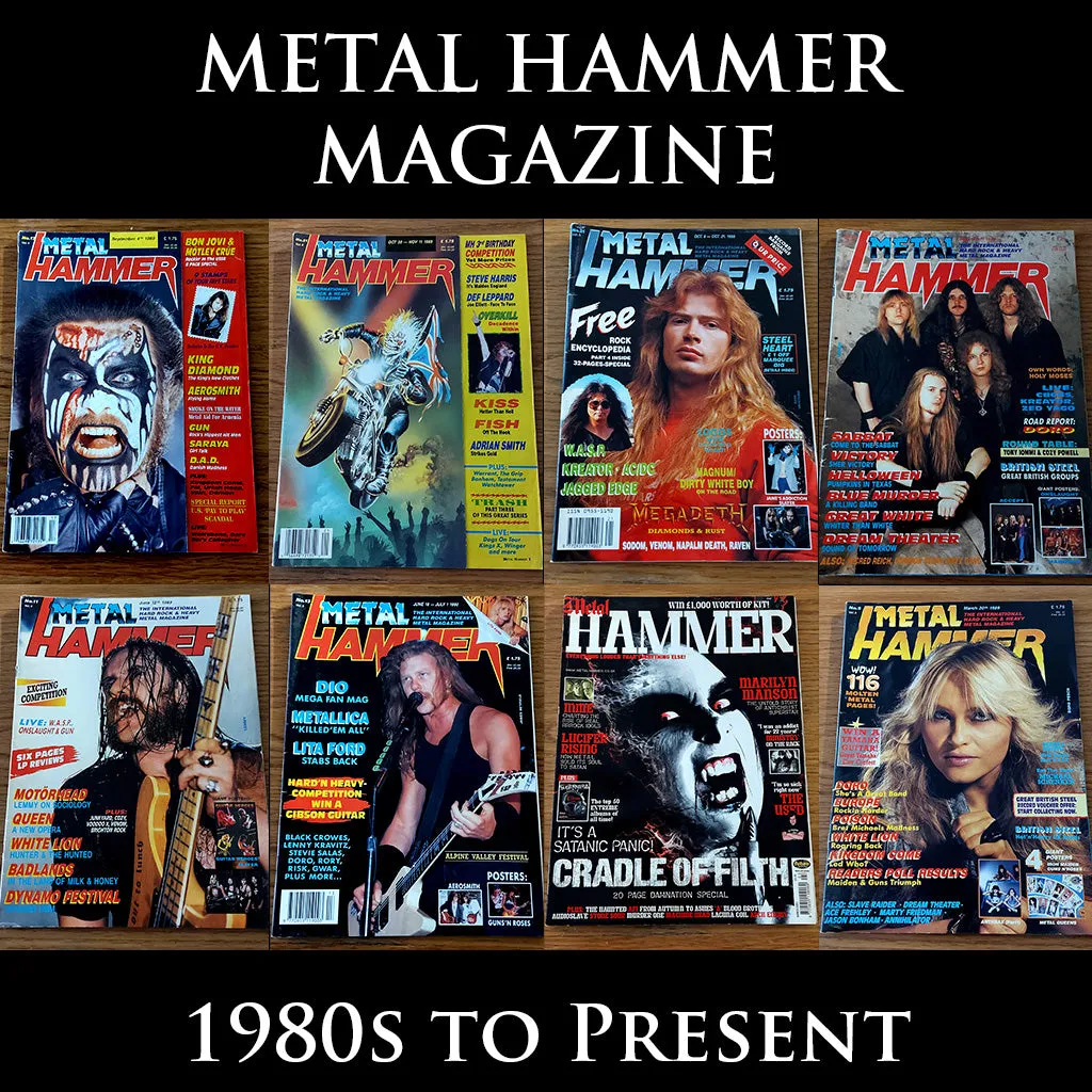 Sale: METAL HAMMER magazine (mostly late 80s/early 90s. Multiple issues, periodically restocked)