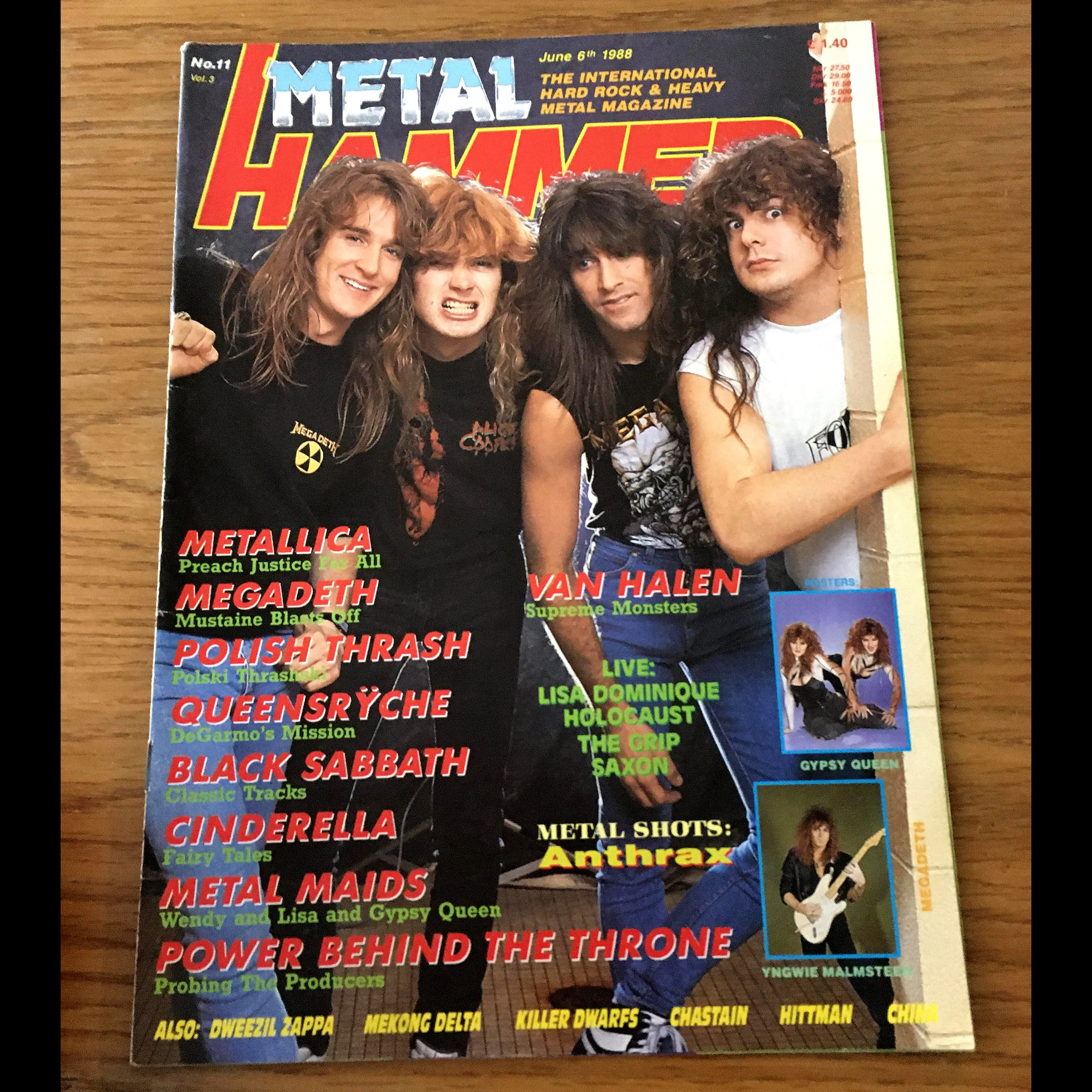 Sale: METAL HAMMER magazine (mostly late 80s/early 90s. Multiple issues, periodically restocked)