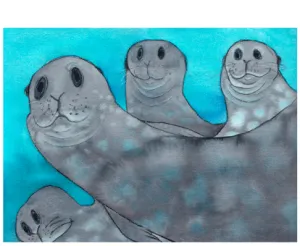 Seals under the ice PRINT Alison Lester