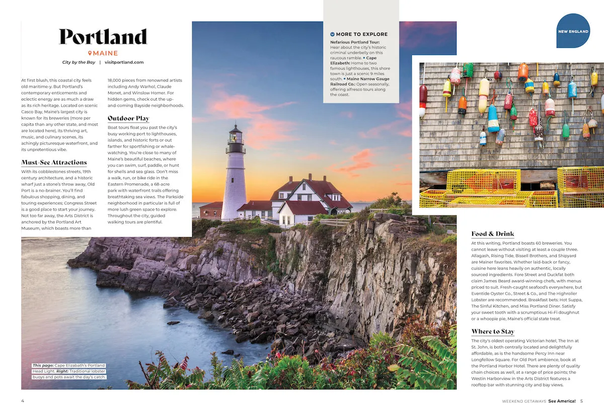 See America - Weekend Getaways: A Coast To Coast Adventure, 48 Places To Visit, Must See Attractions, Best Food & Drinks, Where To Play & Stay, From Bristol Rhode Island, to Woodstock Vermont & More!