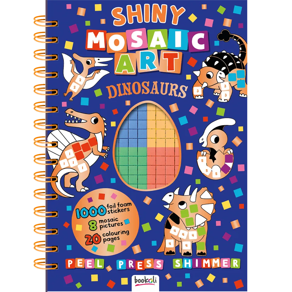 Shiny Mosaic Art Book: Dinosaurs