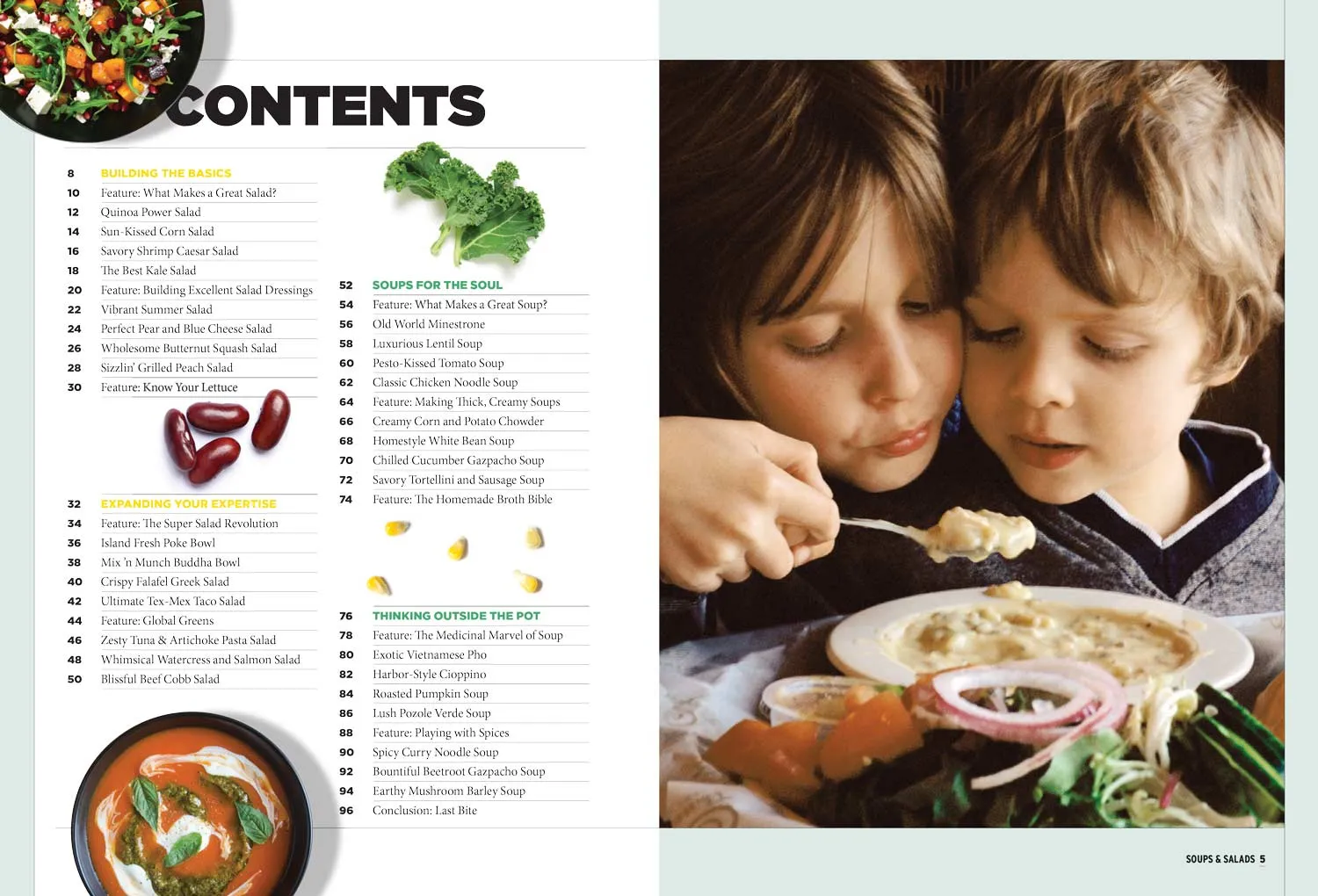 Soups & Salads - 30  Tasty, Healthy, Easy Recipes, Culinary Guide, Mirepoix, Roux, Master Stocks & Broths, Homemade Dressing, Greek Salad, Taco Salad, Shrimp Caesar, Gazpacho, Pho, Minestrone & More!