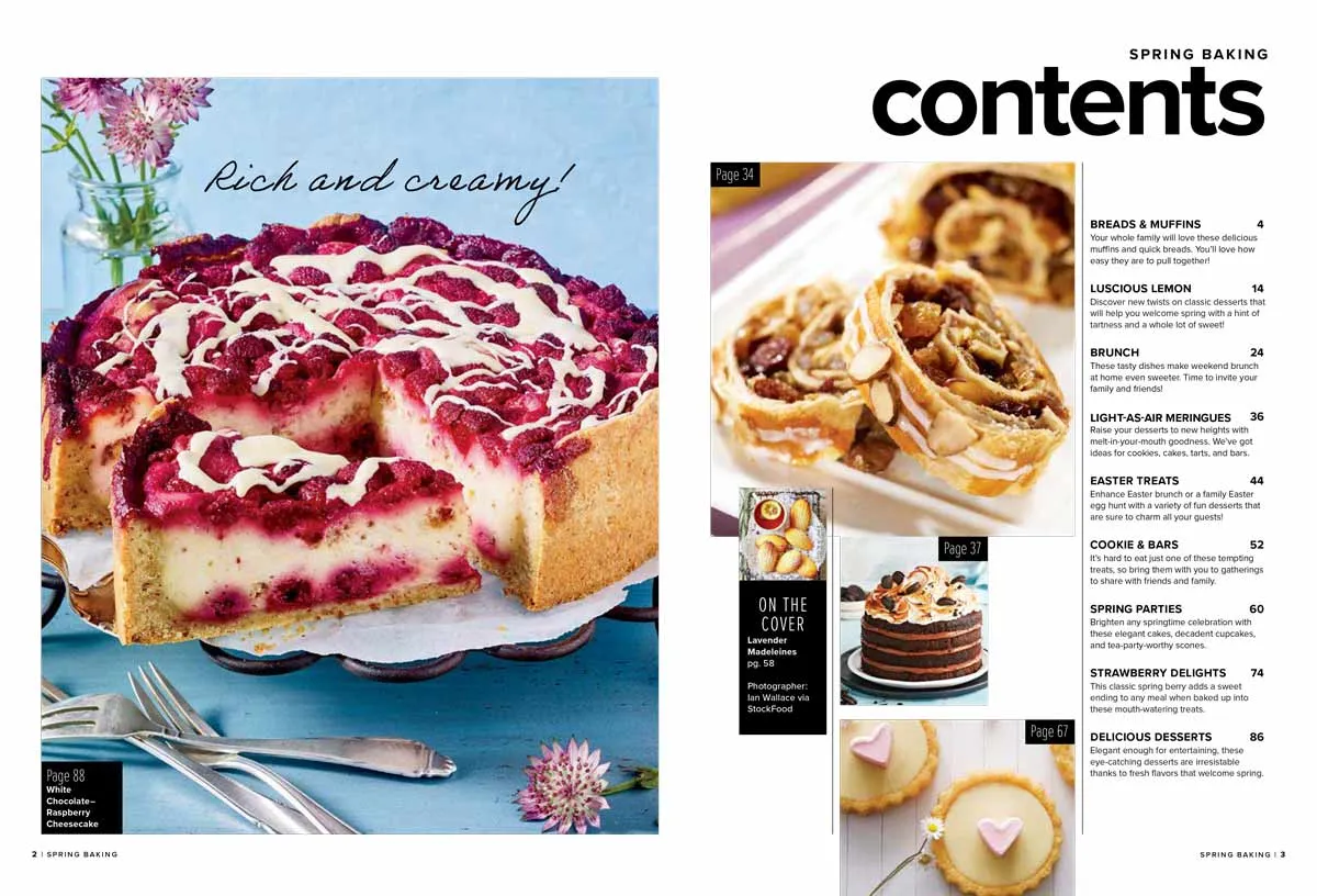 Spring Baking - 82 Recipes, Breads, Muffins, Brunch Ideas, Desserts, Cakes, Cookies, Bars, Pastries, Easter Treats, Strawberry Delights, Lemon Classics, Meringues, Cheesecakes, Madeleines & More!