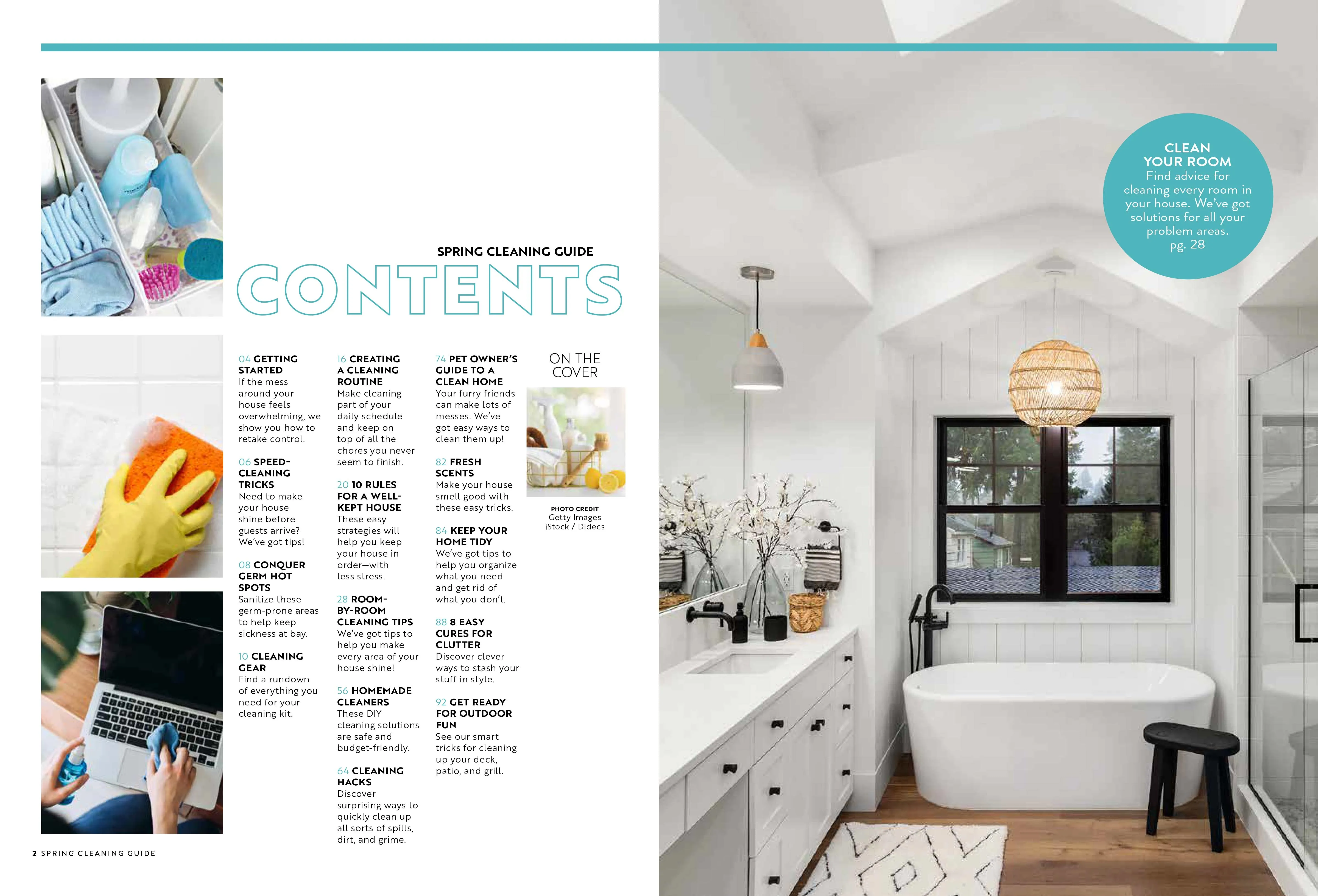 Spring Cleaning Guide - 287 Smart Tips & Tricks, Speed-Cleaning Hacks, Supplies, Stubborn Stains, Pet Messes, Clutter Cures, Storage, Germ Hot Spots, Fresh Scents, Outdoors, DIY Safe Cleaner & More!