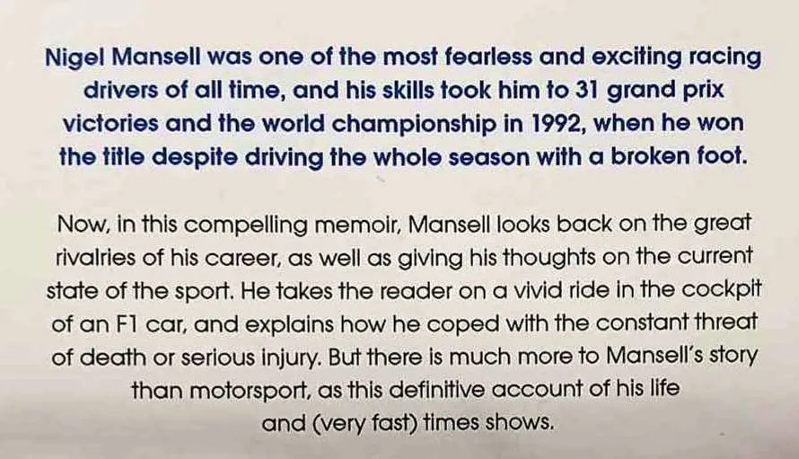 STAYING ON TRACK - Nigel Mansell