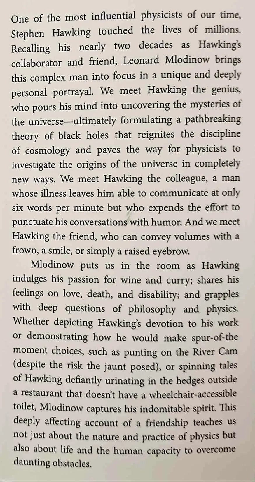STEPHEN HAWKING - Leonard Mlodinow