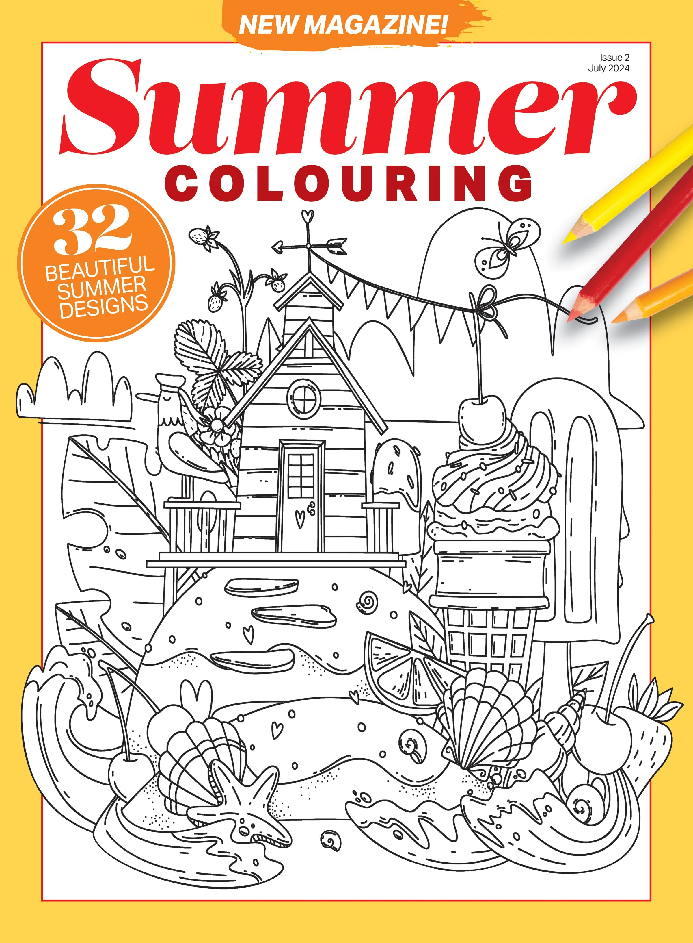 Summer Coloring - 32 Beautiful Designs, Adult Coloring Book, Flowers, Travel, Ocean, Seashells, Ice Cream, Boats, Butterflies, Gardens, Relax, Unwind, Vacation Activity, De-Stress, Unplug & Create!