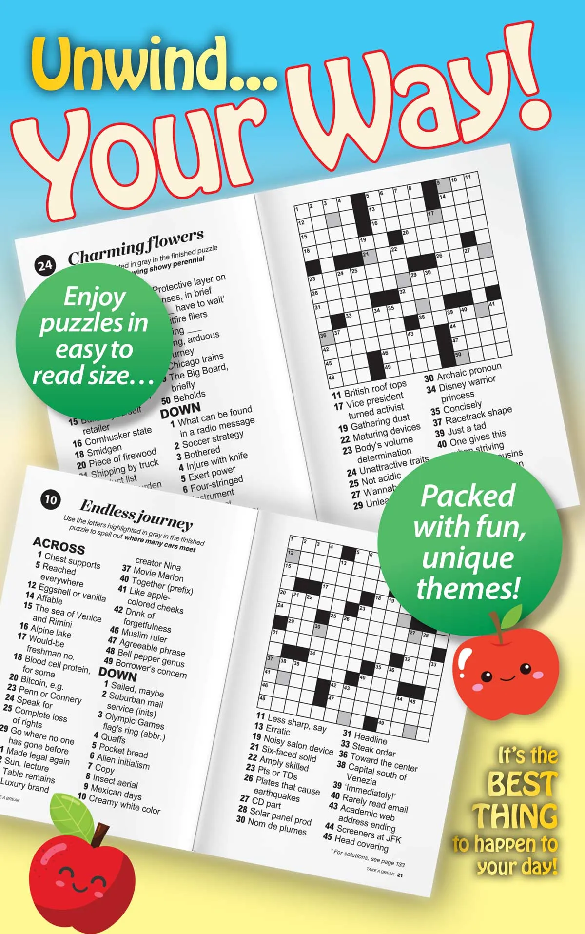 Take a Break - Cross Word (Large Print): 99  Puzzles & Mystery Words, Seasonal Puzzle Picking, Hours Of Mind-Boosting Fun, Brain Challenges, Relax, Unwind, Unplug, De-Stress, Sit Back & Solve!