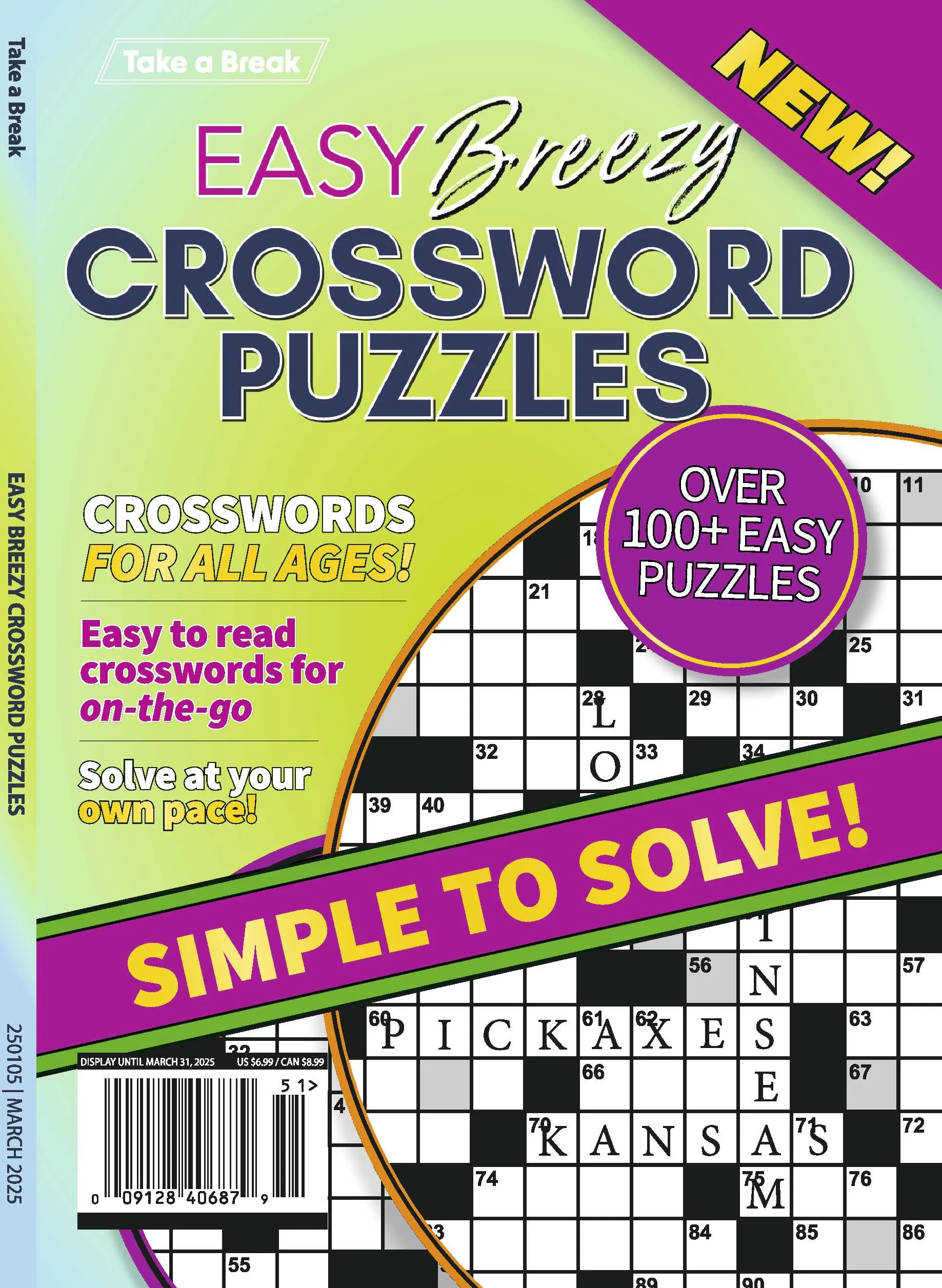 Take a Break - Easy Breezy Crossword 24.12.27: Over 100 Easy Puzzles, Easy To Read, Simple To Solve, Crosswords For All Ages & On The Go!!