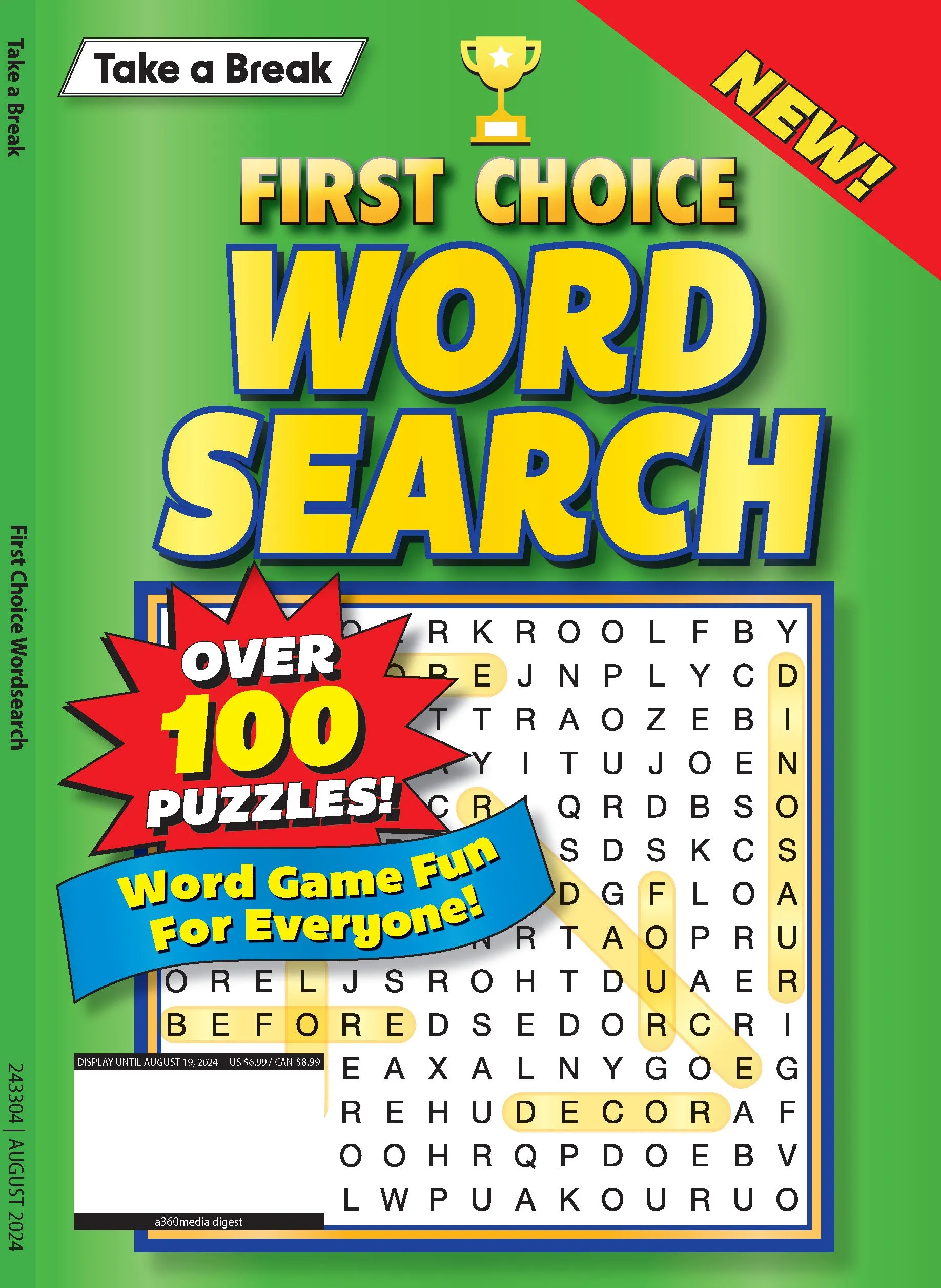 Take a Break - First Choice Word Search: 100  Puzzles, Codewords, Fill-Ins, Crosswords, Variety Puzzles, Solutions, Mind-Boosting Fun, Brain Challenges, Relax, Unwind, Unplug, De-Stress & Solve