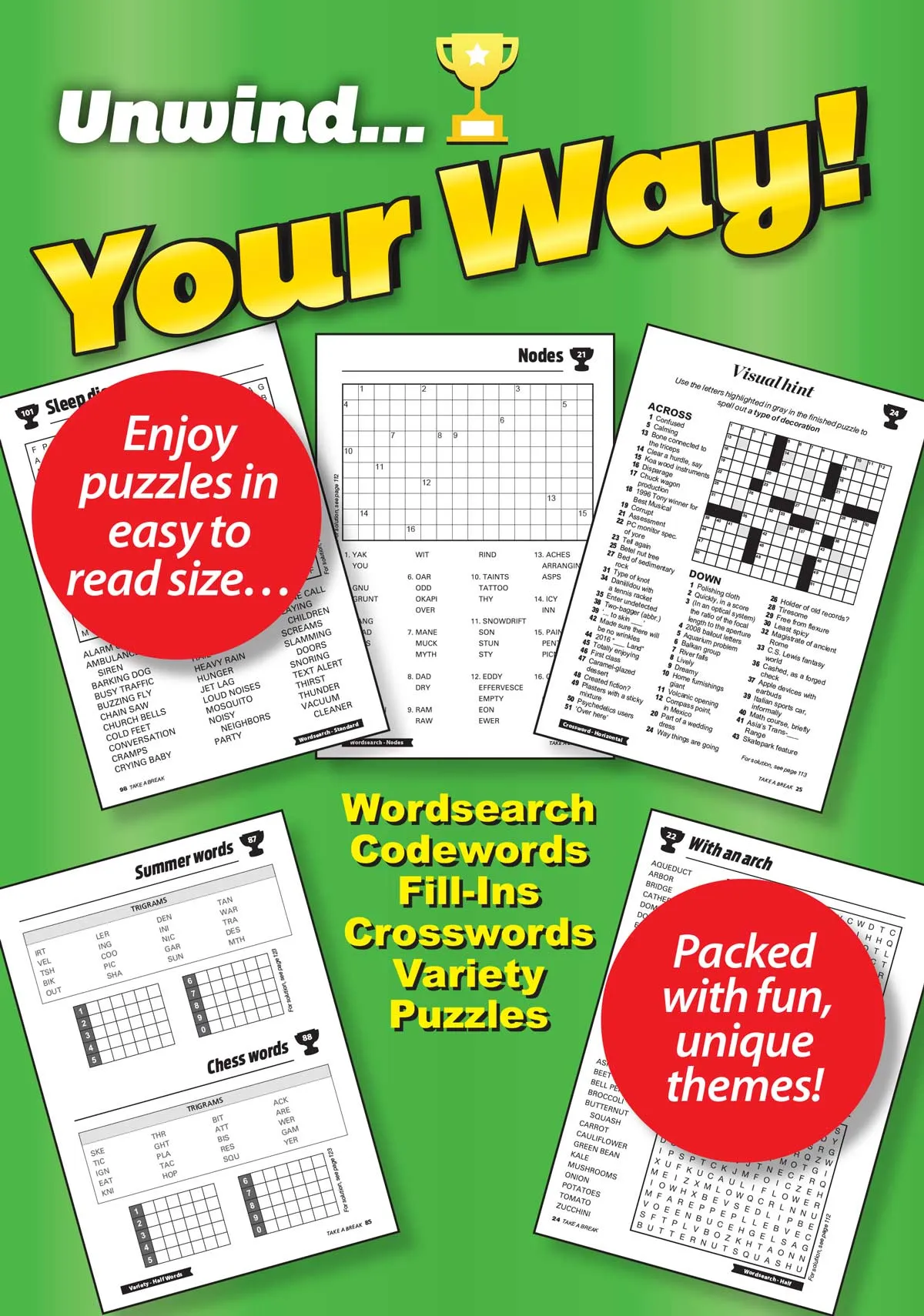 Take a Break - First Choice Word Search: 100  Puzzles, Codewords, Fill-Ins, Crosswords, Variety Puzzles, Solutions, Mind-Boosting Fun, Brain Challenges, Relax, Unwind, Unplug, De-Stress & Solve