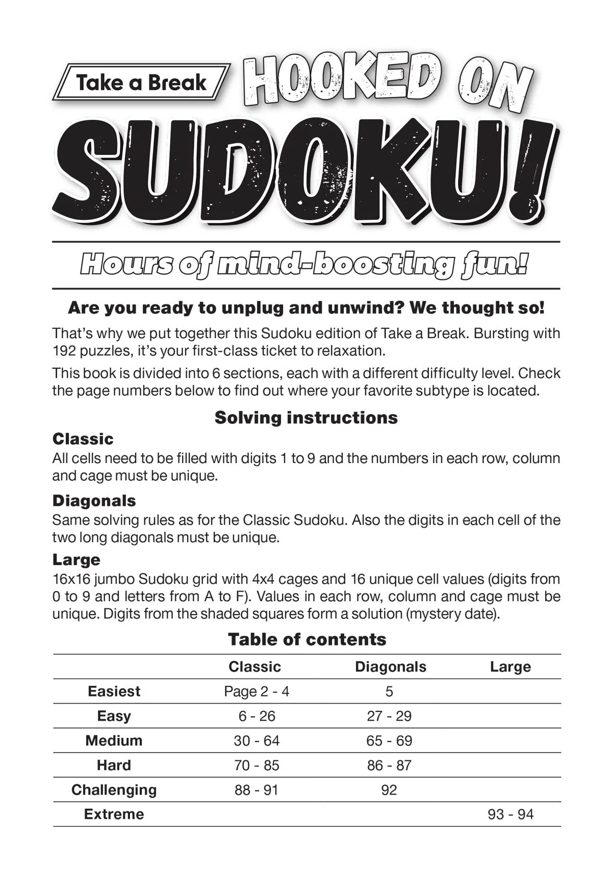 Take a Break - Hooked on Sudoku 25.05.16: Large Print, Get Your Sudoku Fix Here, Fun For Everyone, Hours Of Mind-Boosting Fun & More!