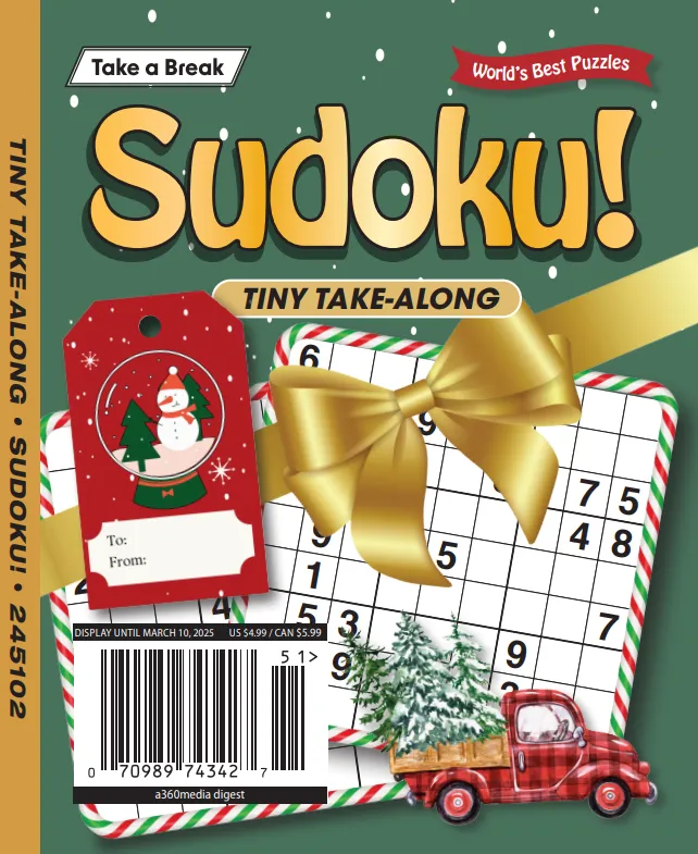 Take a Break - Sudoku: Tiny Take-Along, World's Best Puzzles Christmas, Unwind, Unplug, Have Fun, Recharge & Solve!